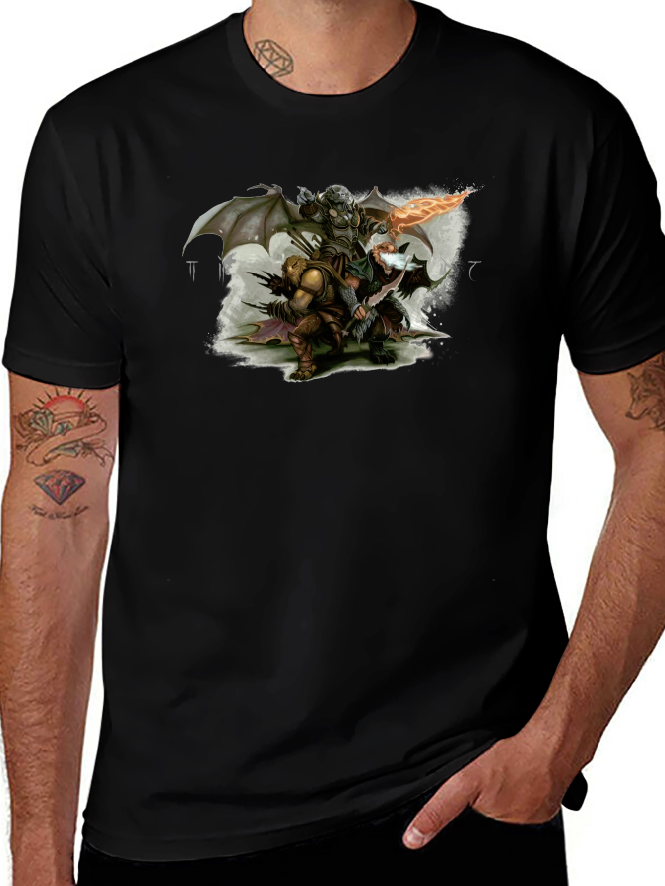 Fantasy Warriors Black T-Shirt