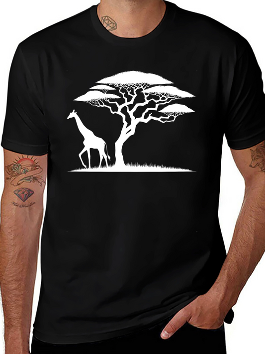 Giraffe and Acacia Tree Graphic Tee