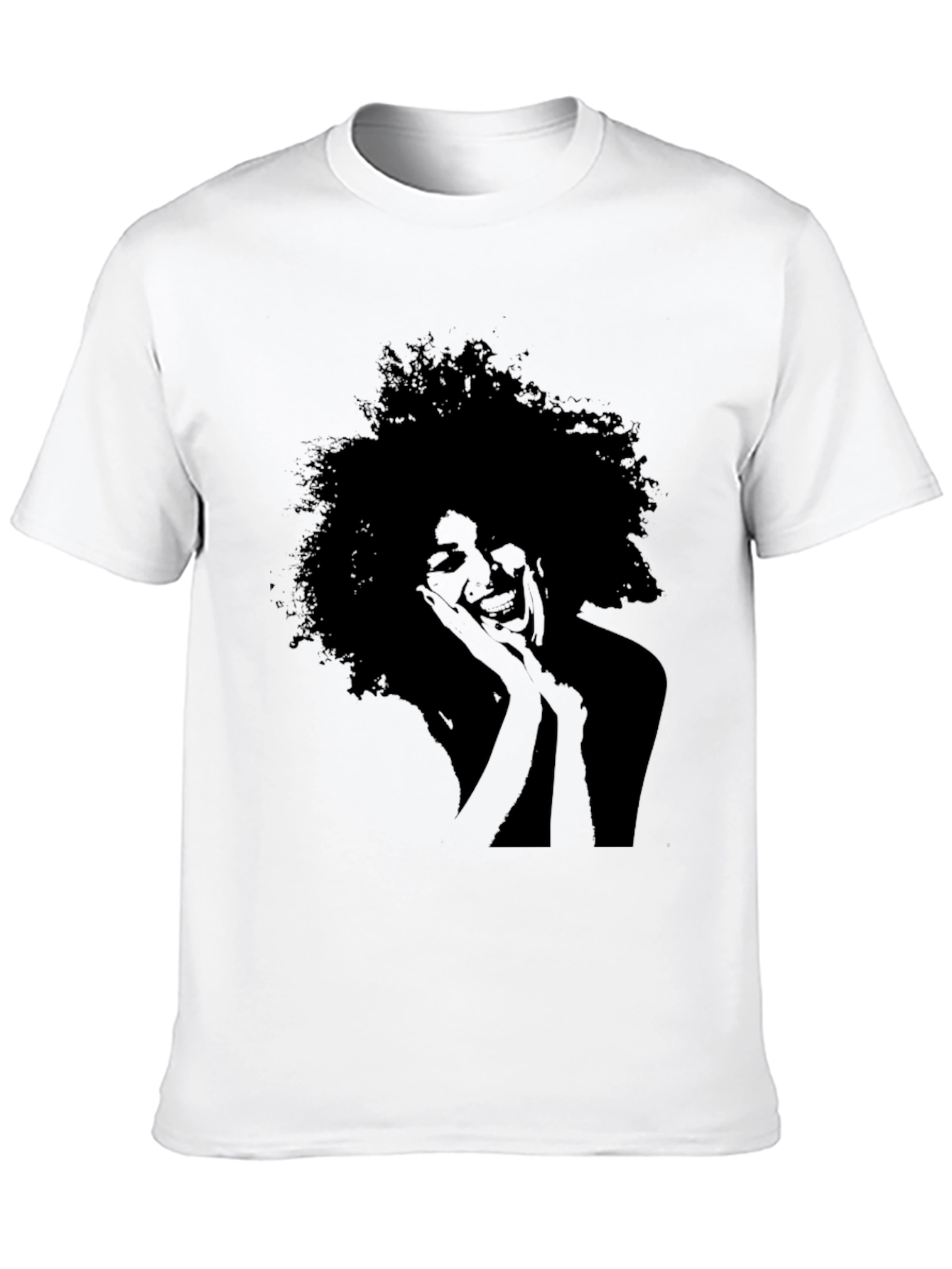 Silhouette Afro Woman Graphic T-Shirt - Black