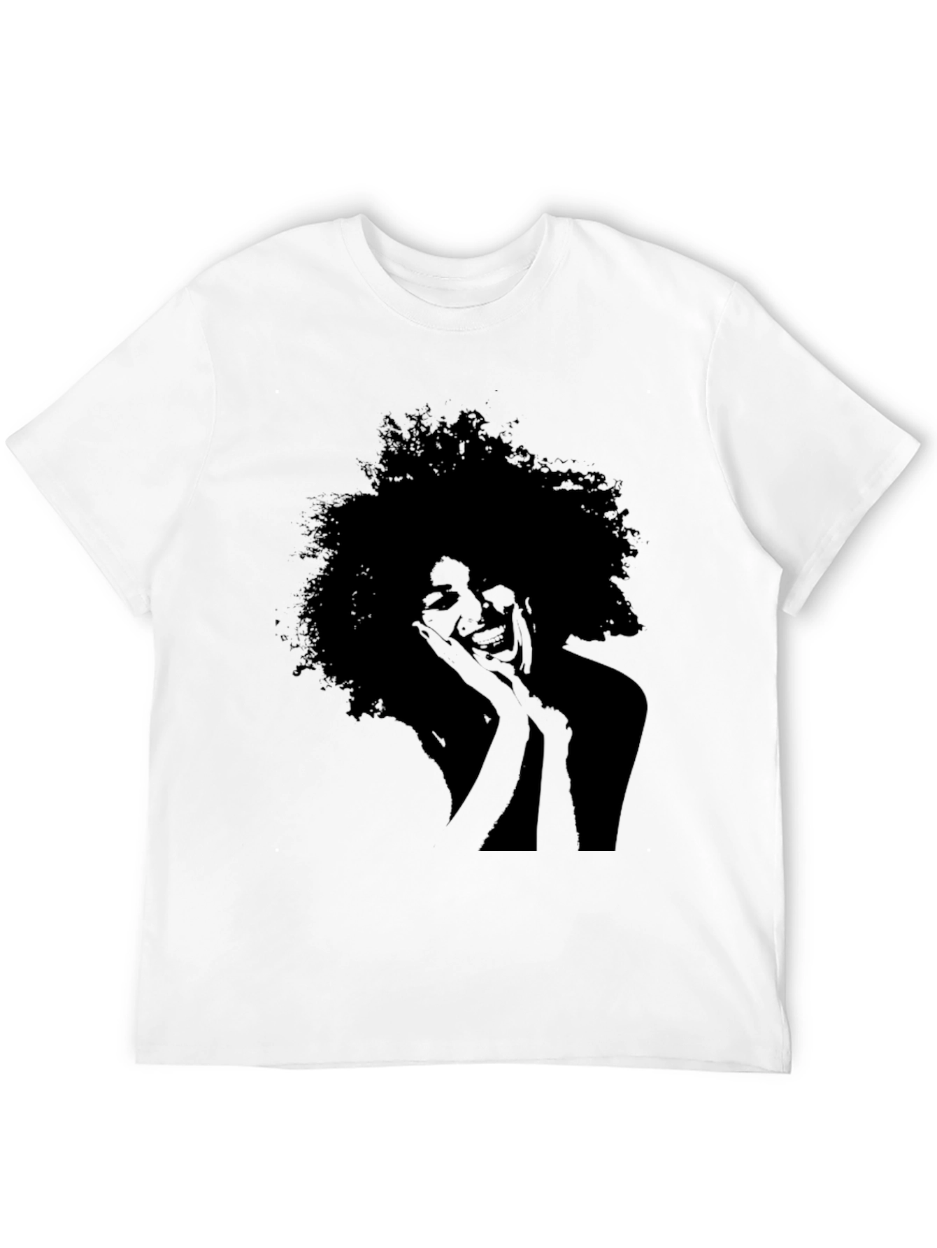 Silhouette Afro Woman Graphic T-Shirt - Black