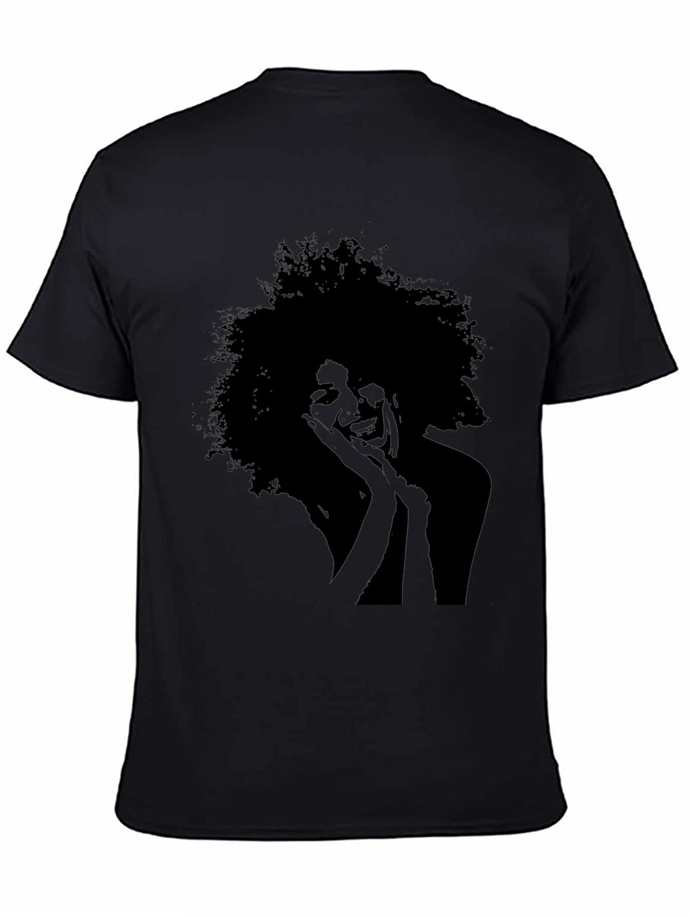 Silhouette Afro Woman Graphic T-Shirt - Black