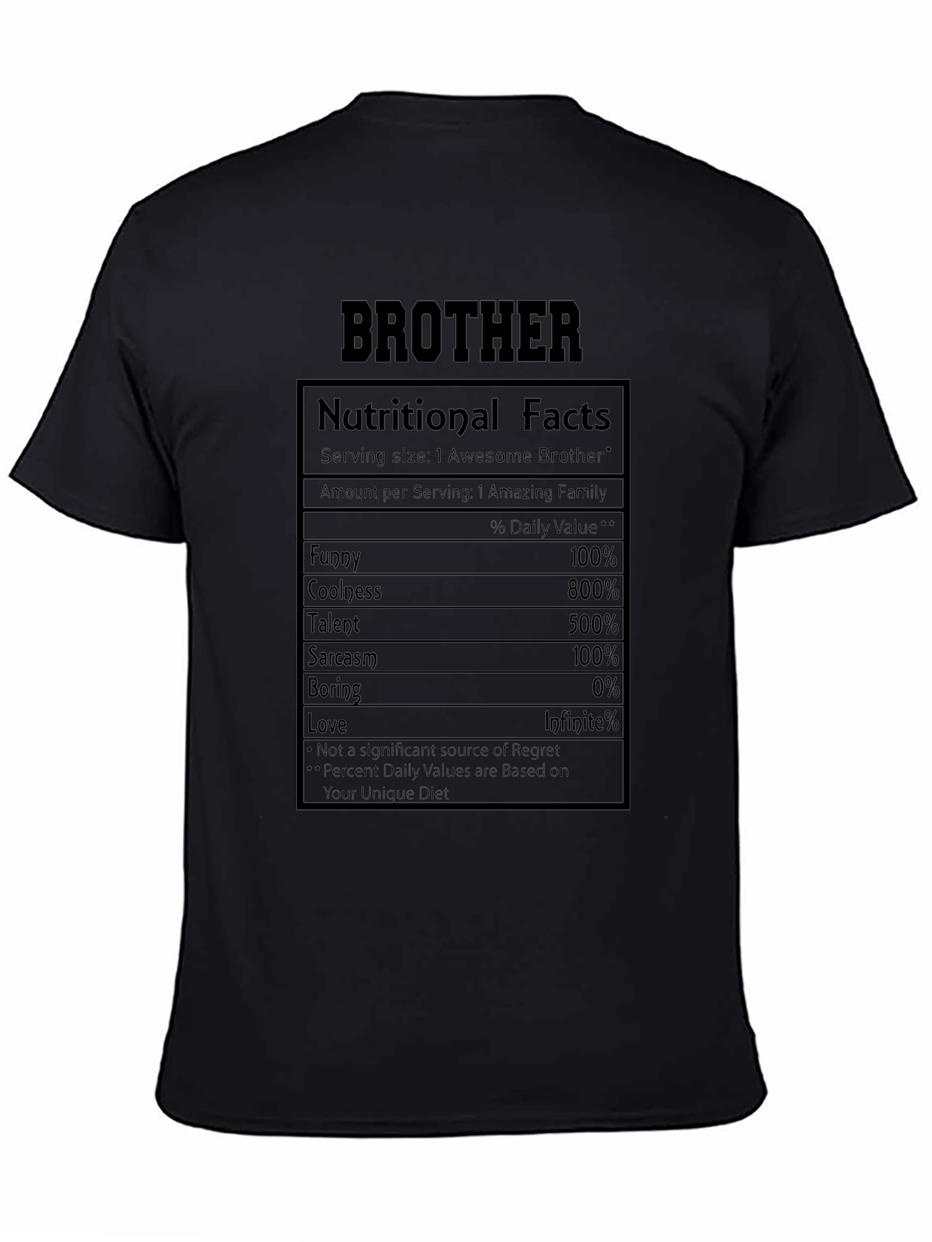 Brother Nutritional Facts Graphic Tee