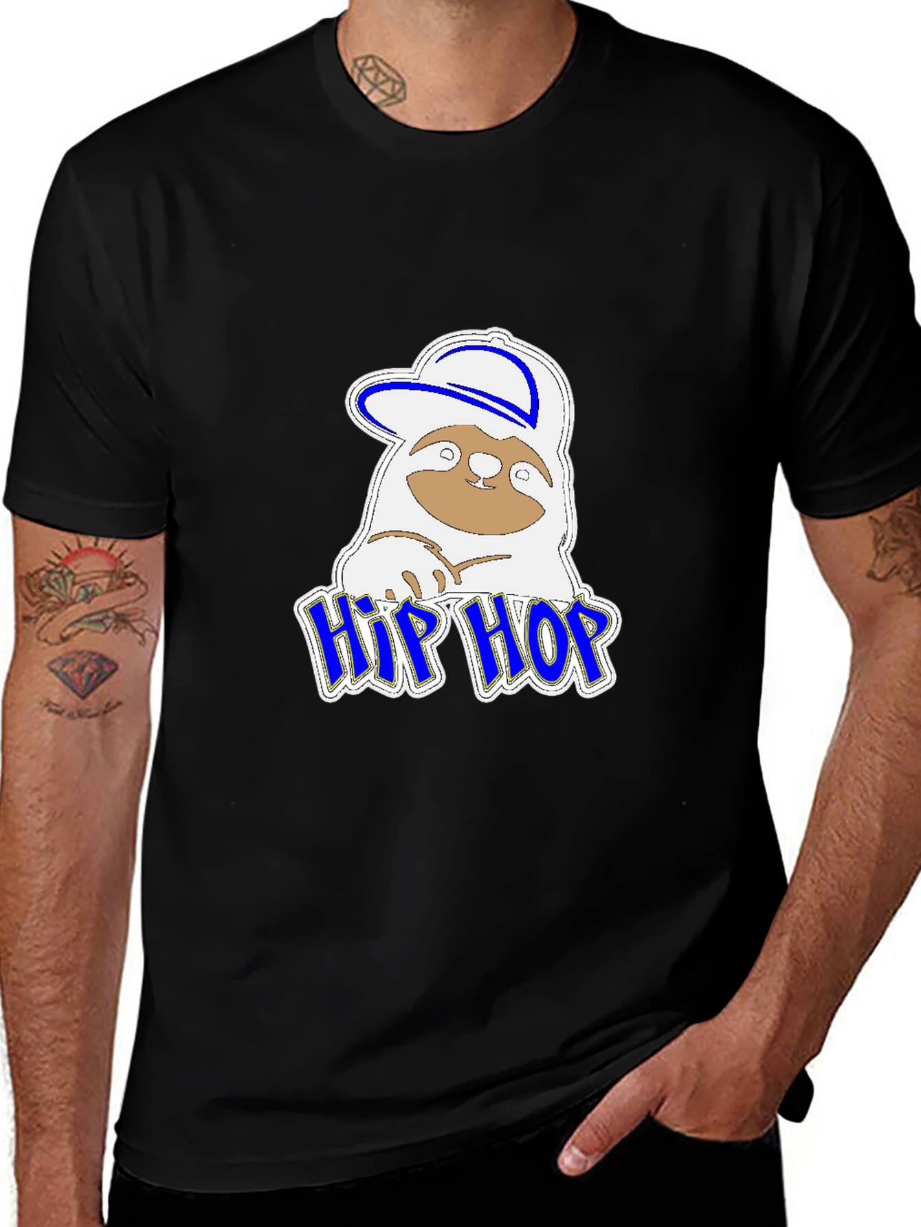 Hip Hop Sloth Graphic T-Shirt