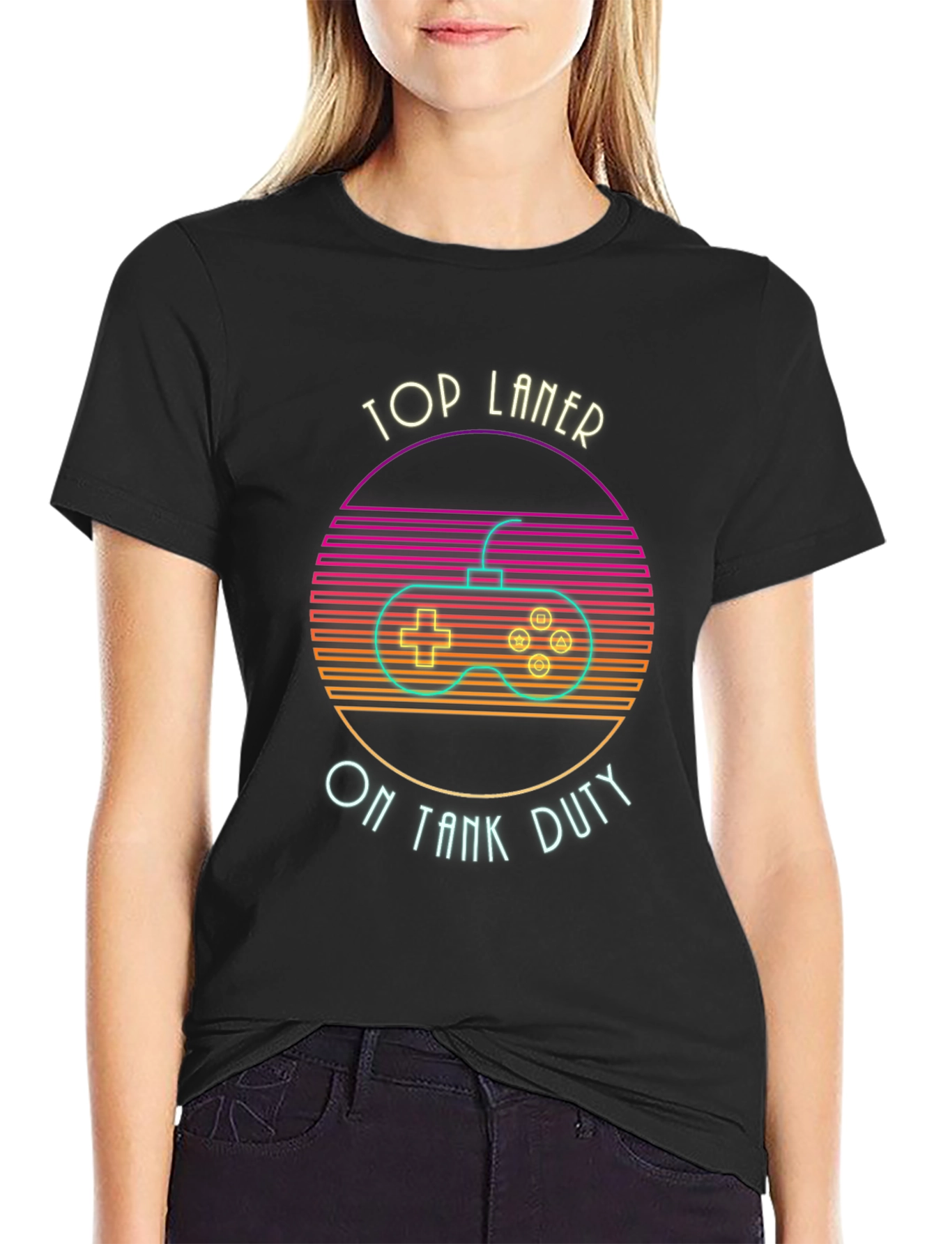Top Laner On Tank Duty Black T-Shirt