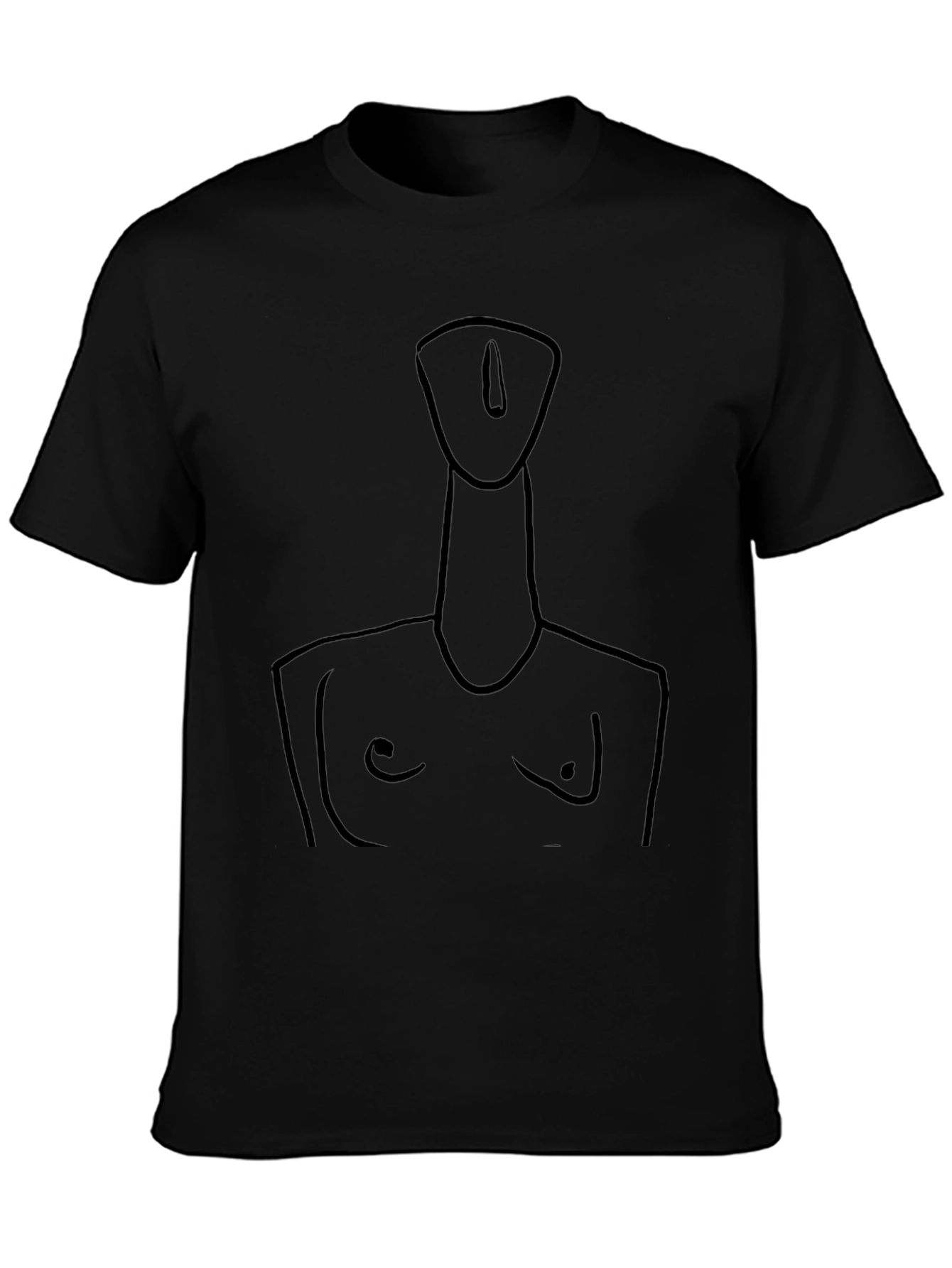 Abstract Line Art Tee - Modern Black T-Shirt