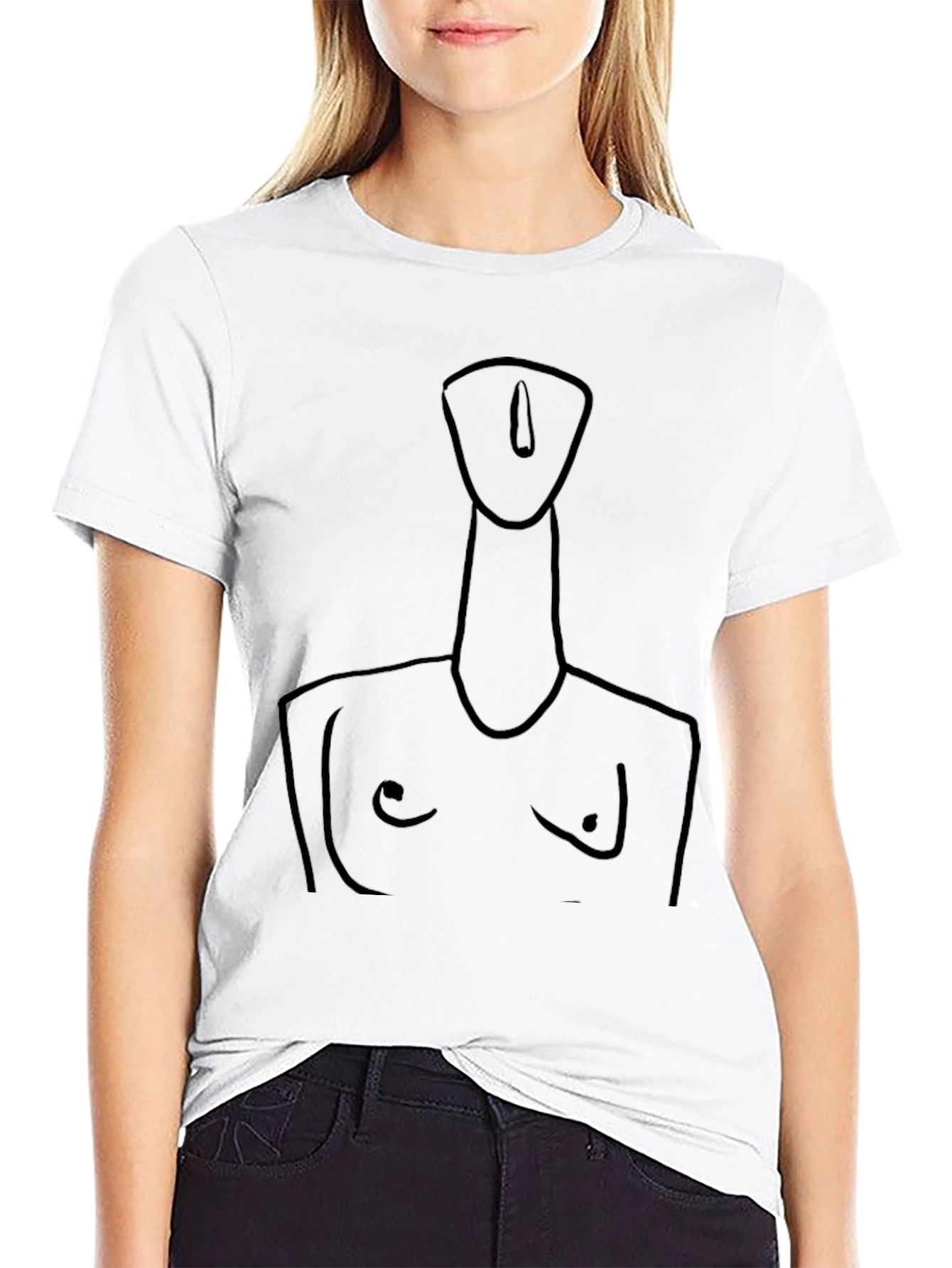 Abstract Line Art Tee - Modern Black T-Shirt