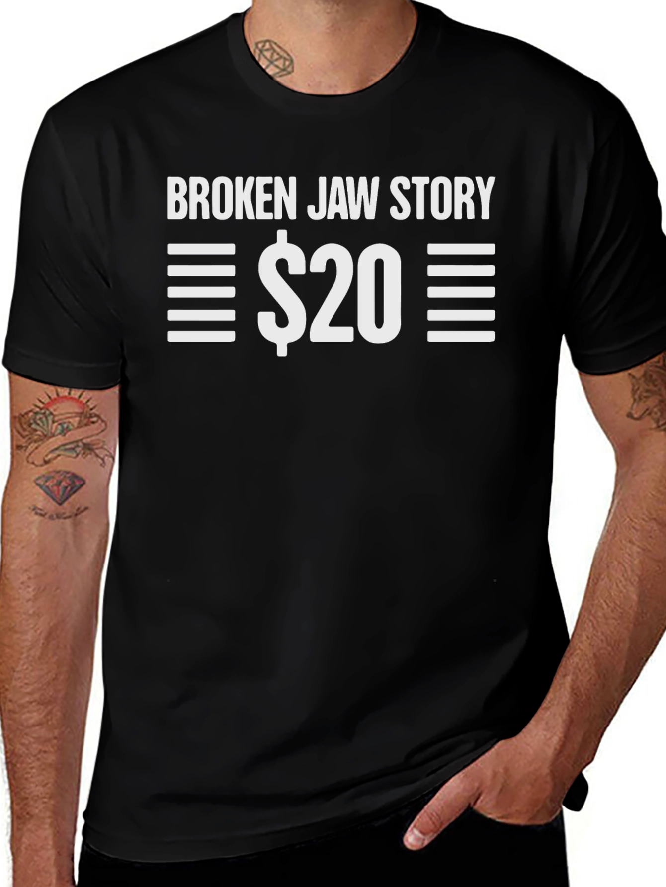 Broken Jaw Story $20 Black T-Shirt