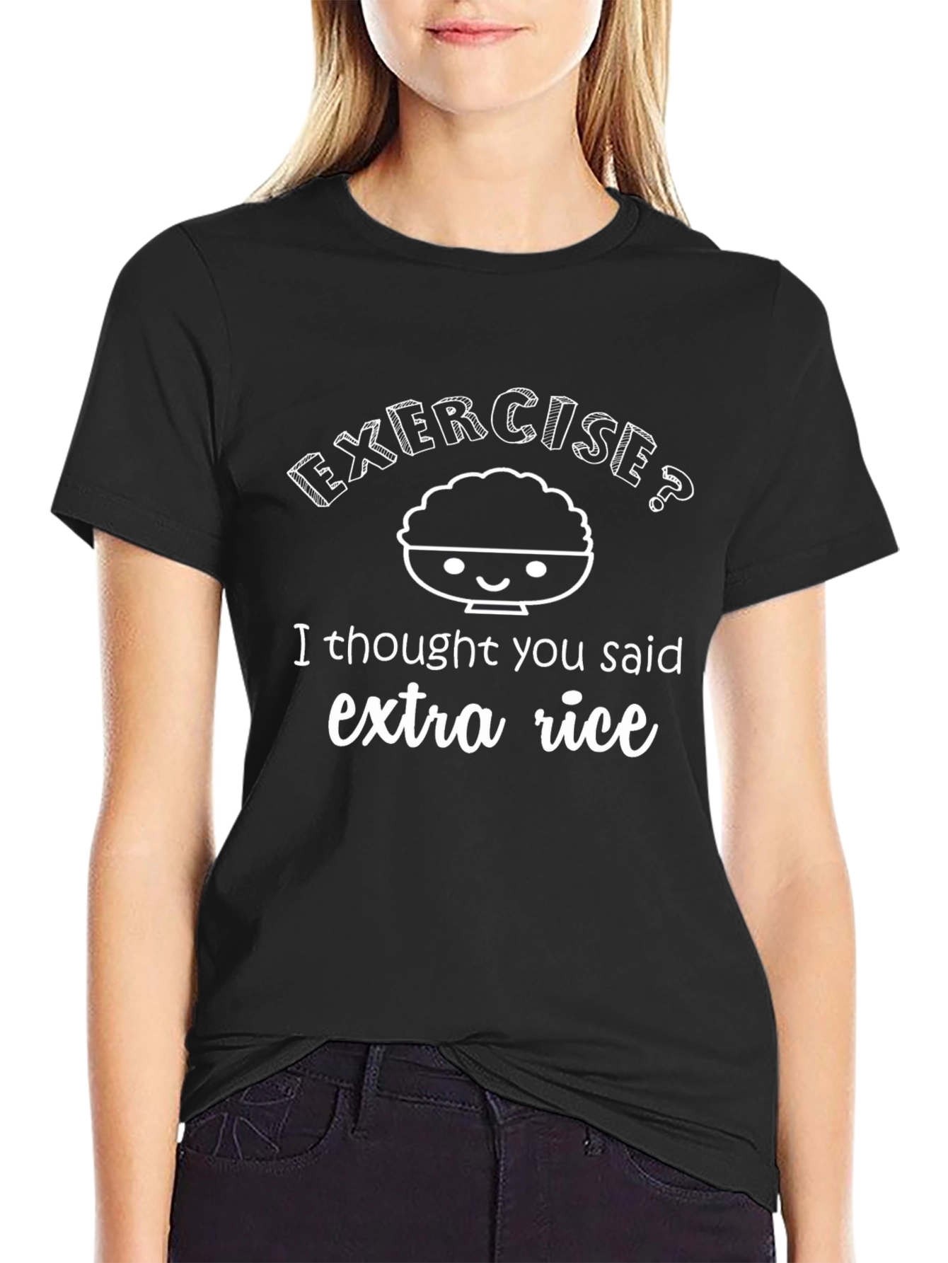 Exercise? Extra Rice T-Shirt - Funny Foodie Tee