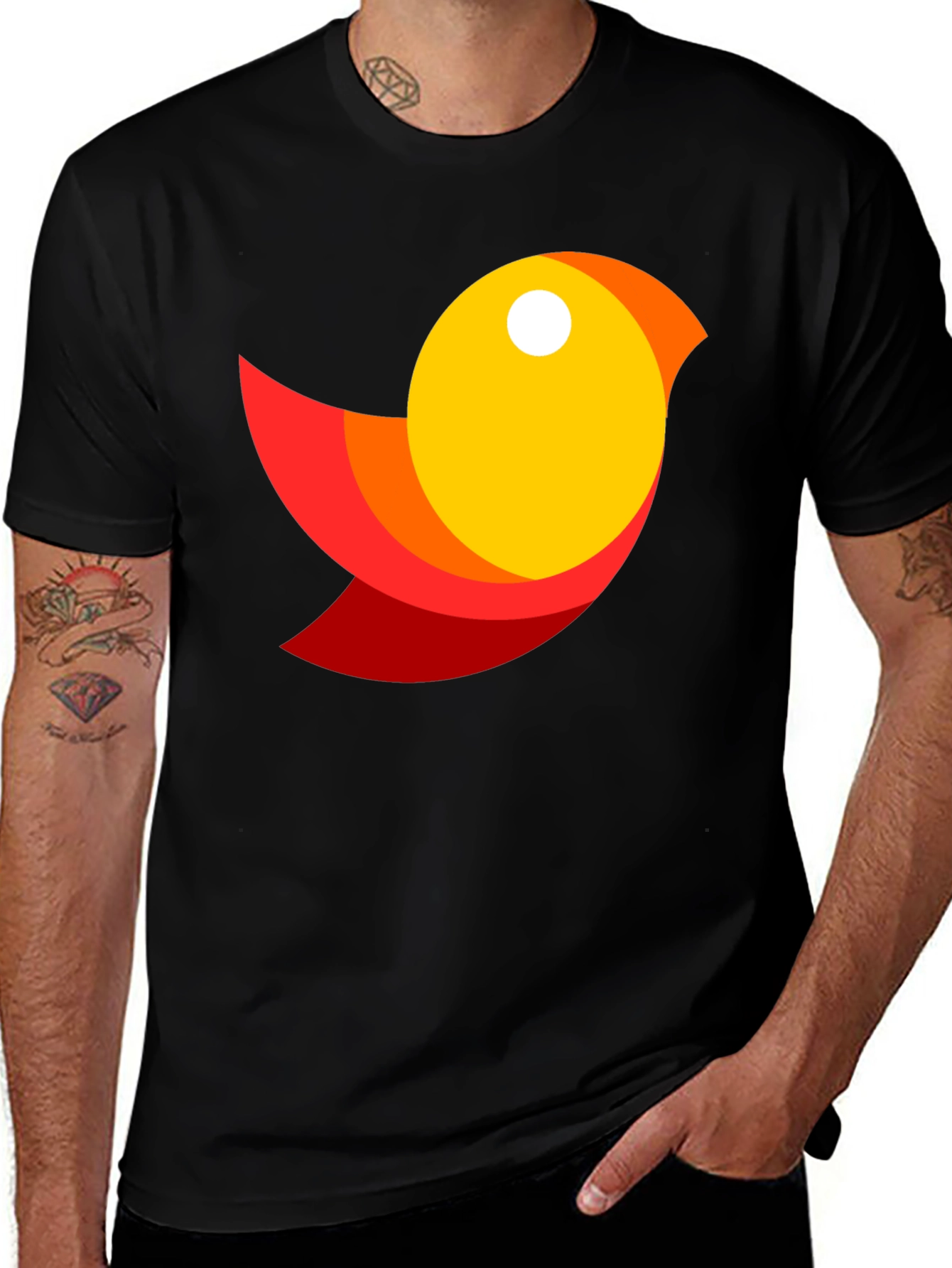 Modern Bird Graphic T-Shirt - Stylish Casual Tee