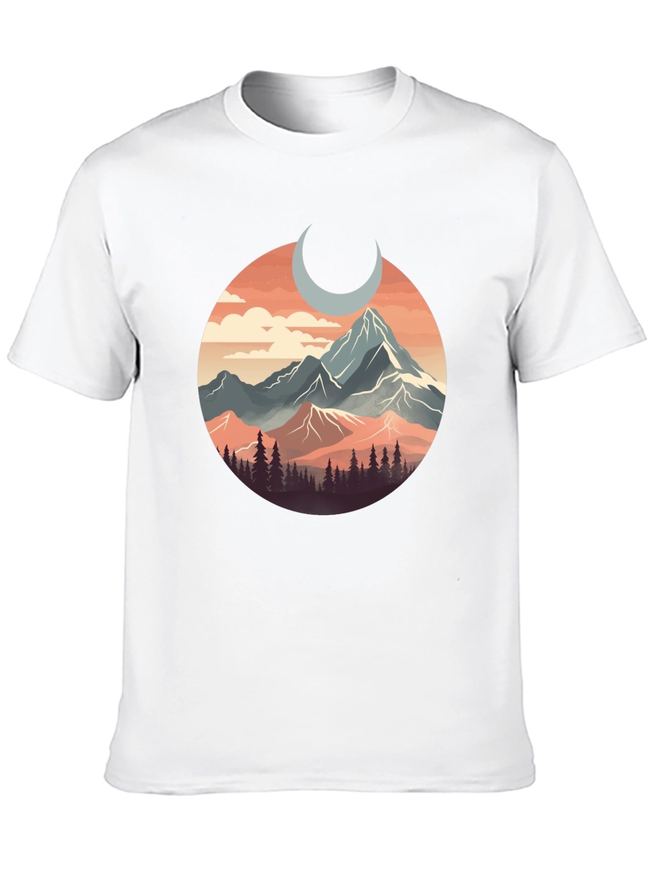 Mountain Moon Graphic Tee - Nature Inspired T-Shirt