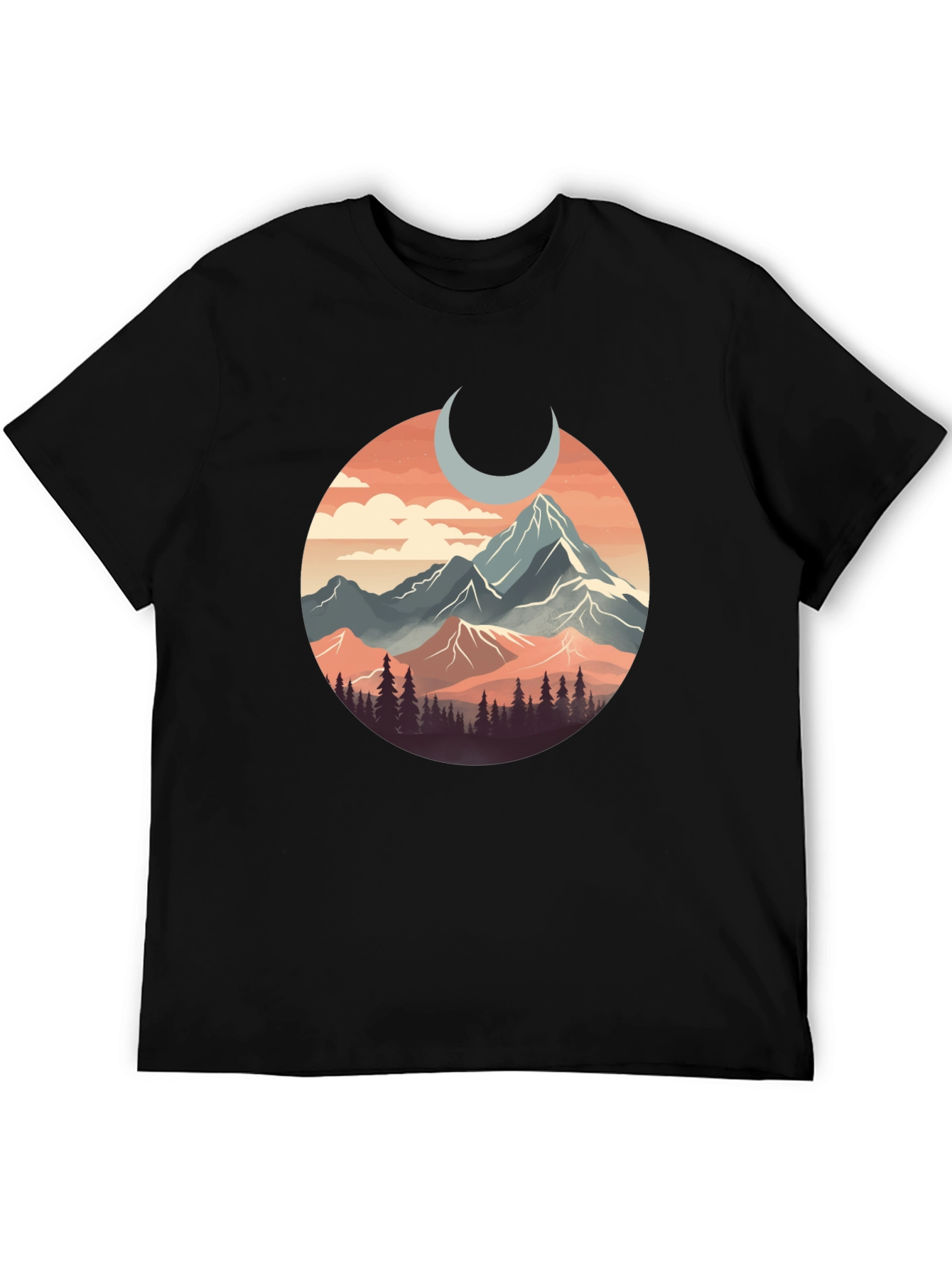 Mountain Moon Graphic Tee - Nature Inspired T-Shirt