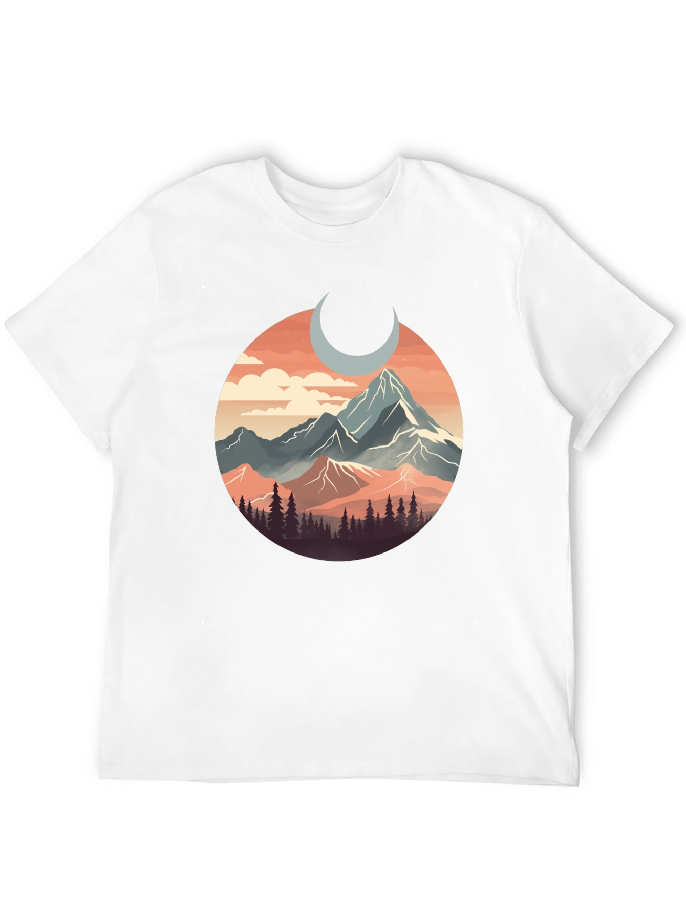 Mountain Moon Graphic Tee - Nature Inspired T-Shirt
