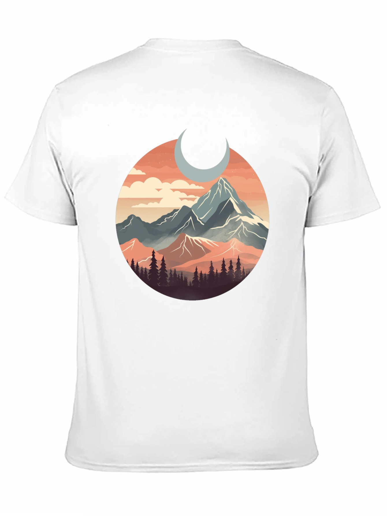 Mountain Moon Graphic Tee - Nature Inspired T-Shirt