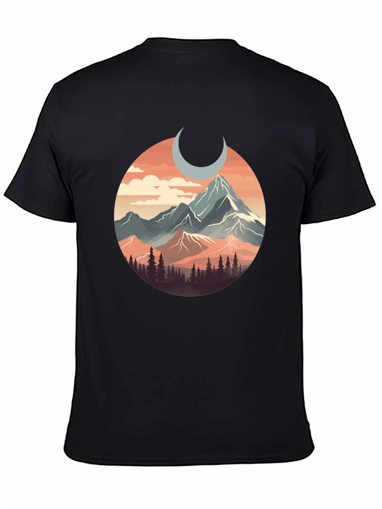 Mountain Moon Graphic Tee - Nature Inspired T-Shirt