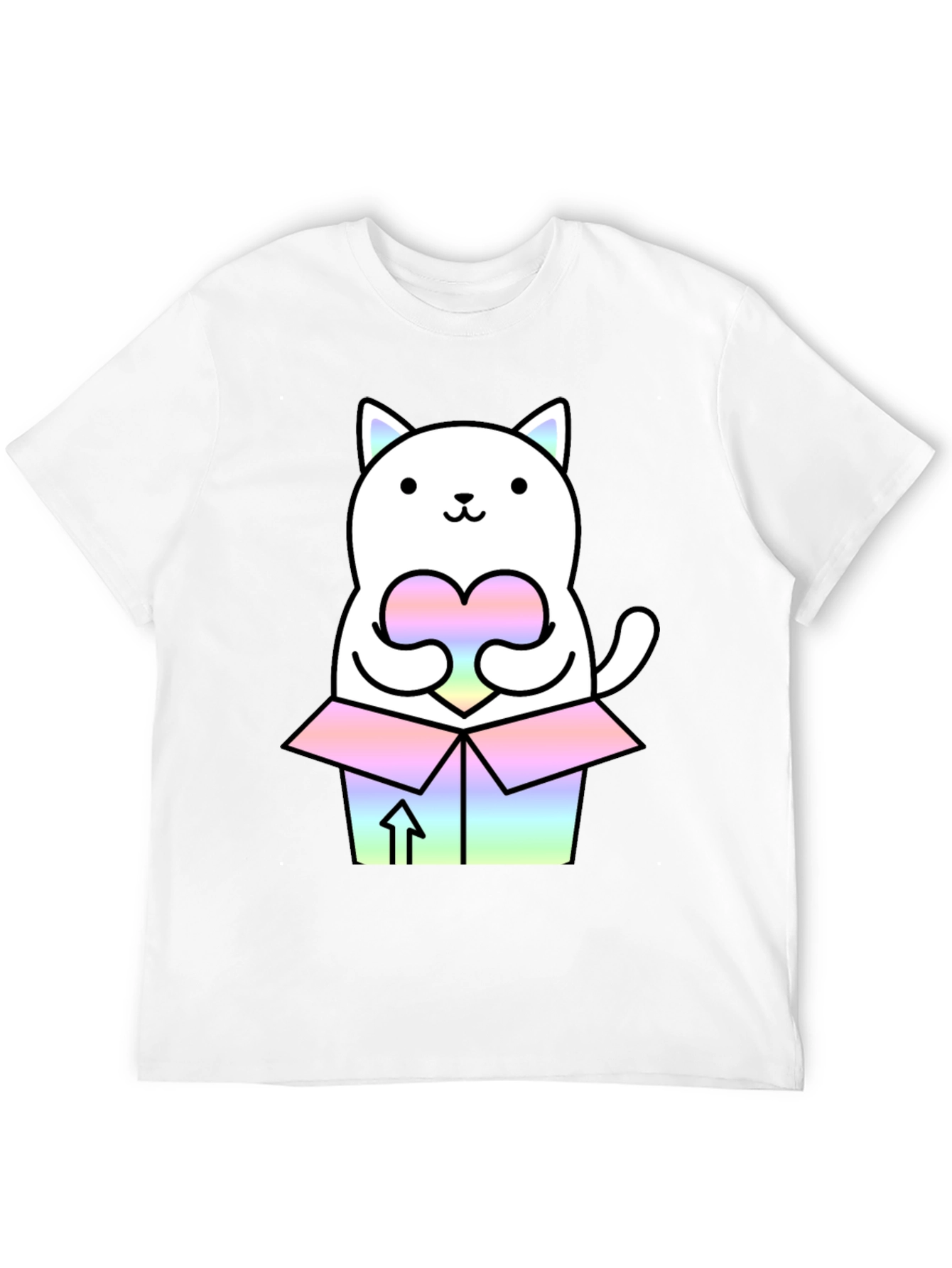 Kawaii Cat T-Shirt - Gift Box Design - Unisex