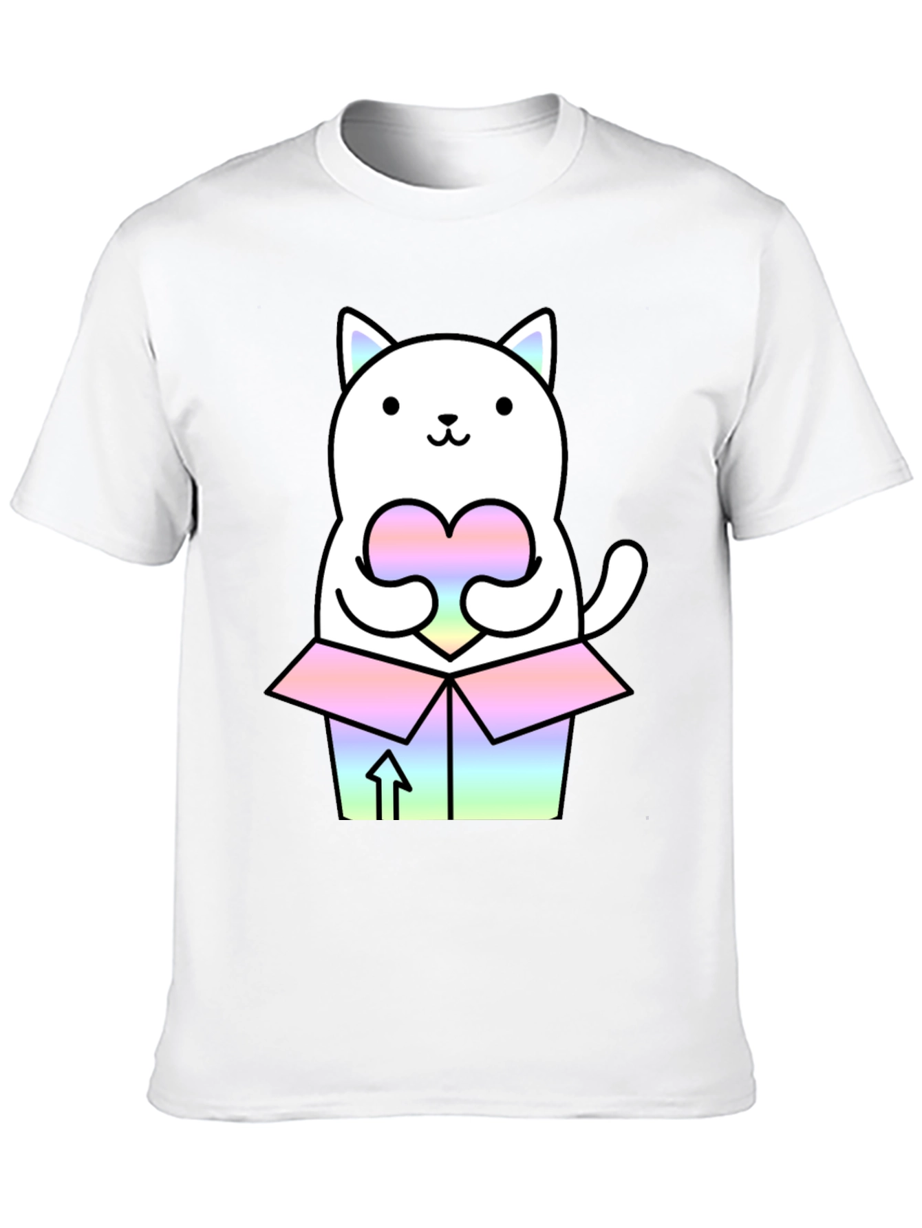 Kawaii Cat T-Shirt - Gift Box Design - Unisex