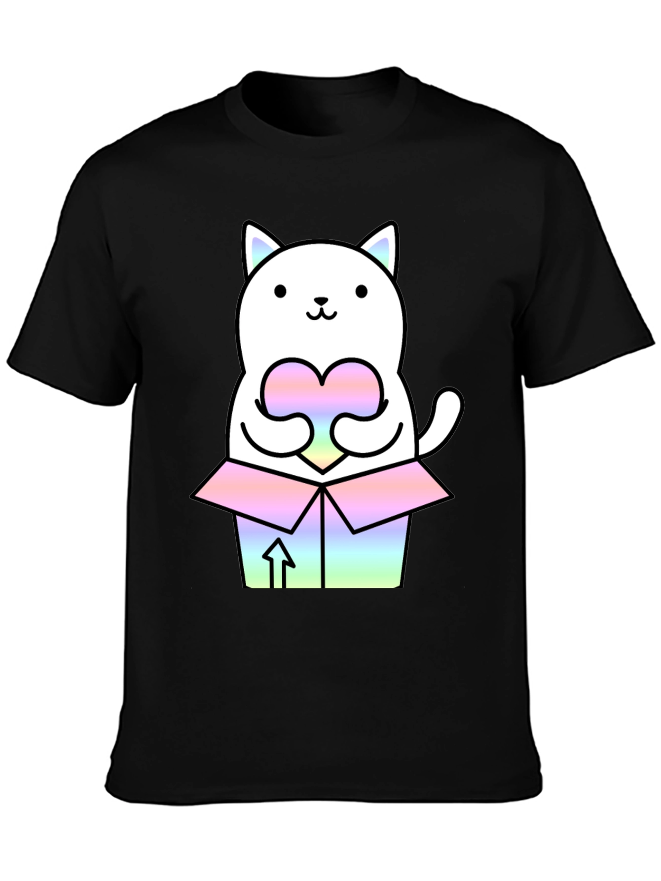 Kawaii Cat T-Shirt - Gift Box Design - Unisex