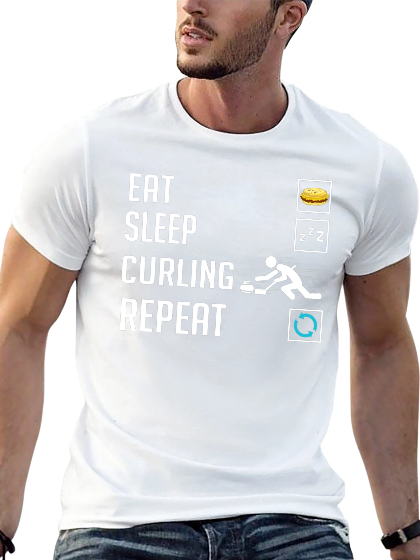 Eat Sleep Curling Repeat T-Shirt
