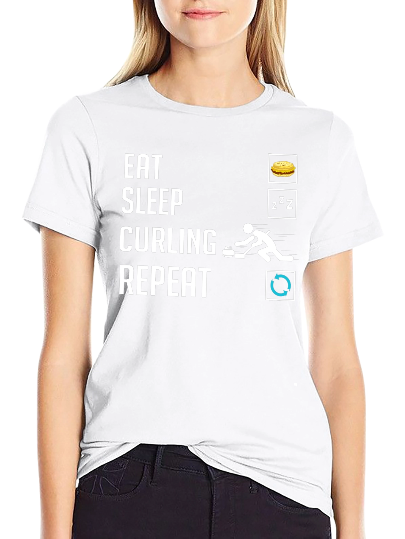 Eat Sleep Curling Repeat T-Shirt