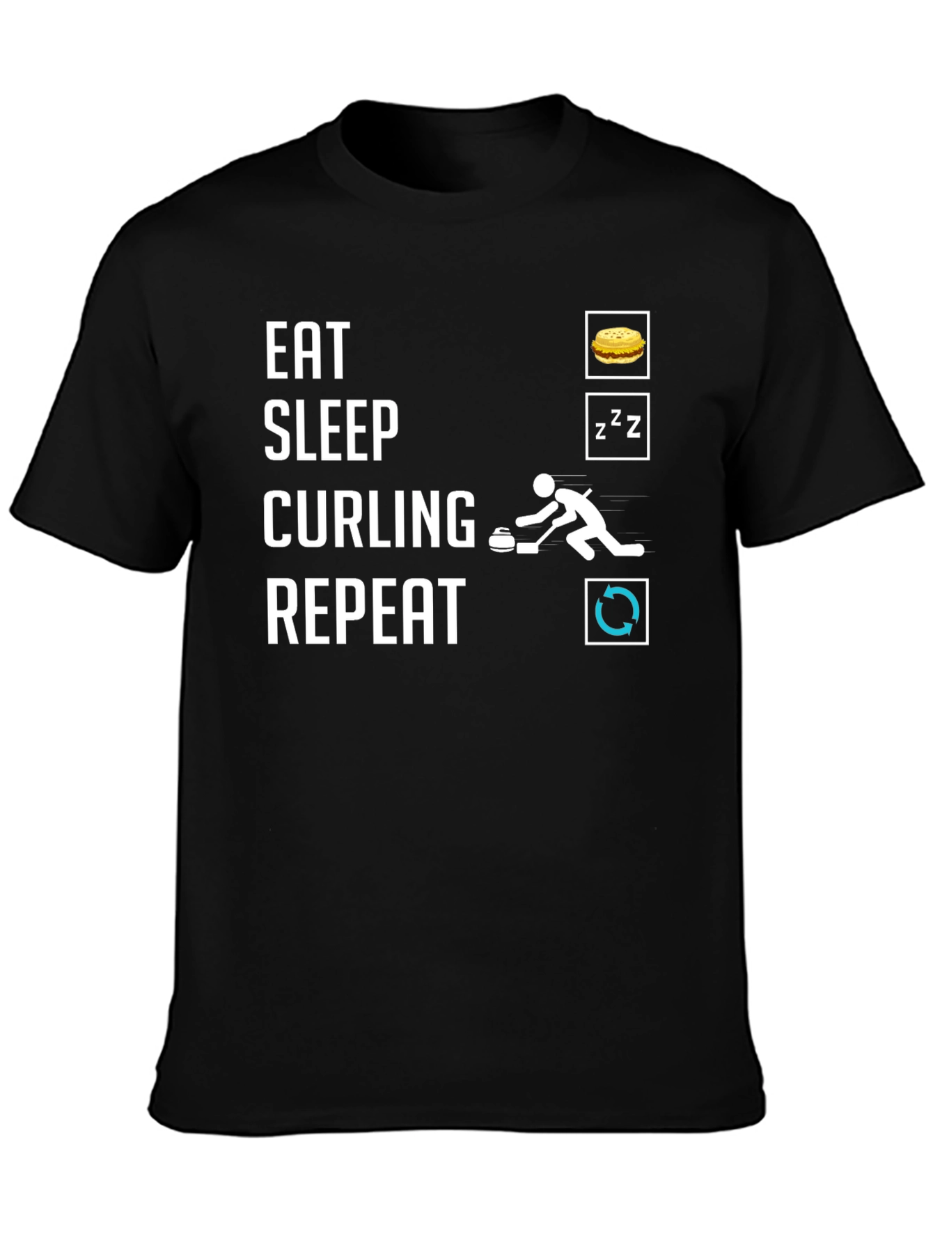 Eat Sleep Curling Repeat T-Shirt