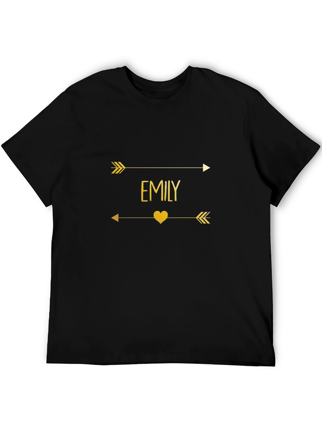 Emily Arrow Heart T-Shirt - Trendy Gold Graphic Tee