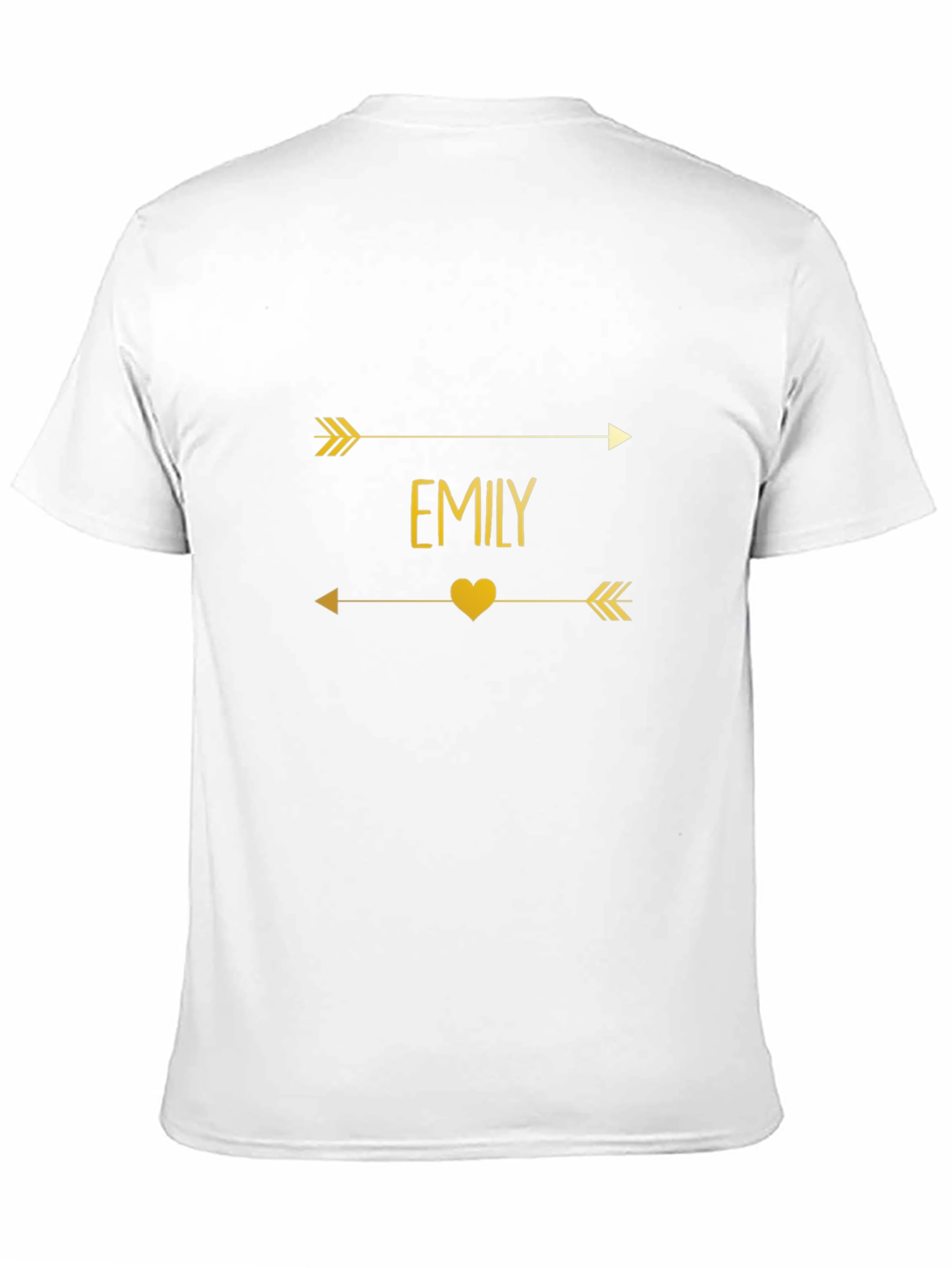 Emily Arrow Heart T-Shirt - Trendy Gold Graphic Tee