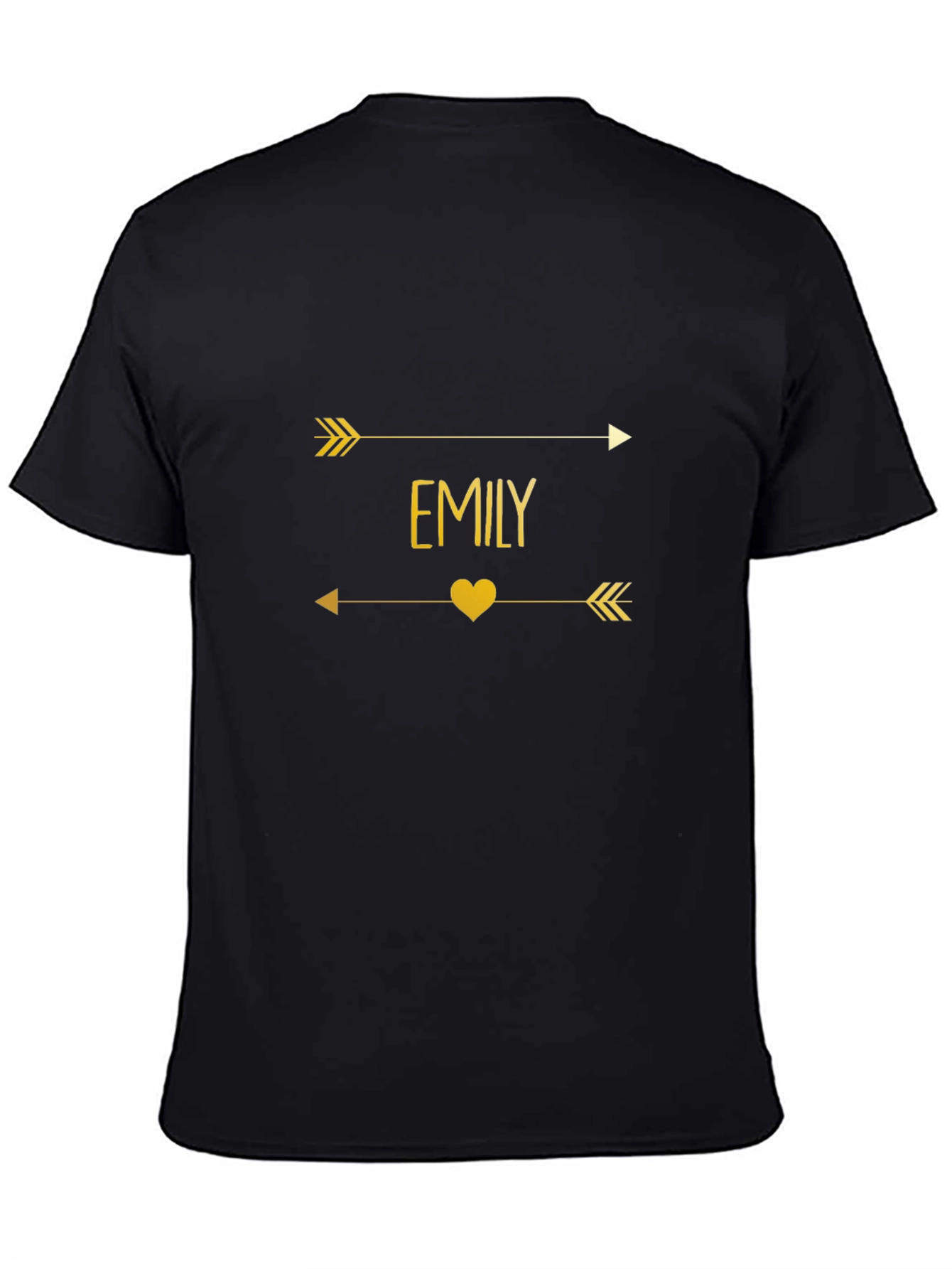 Emily Arrow Heart T-Shirt - Trendy Gold Graphic Tee