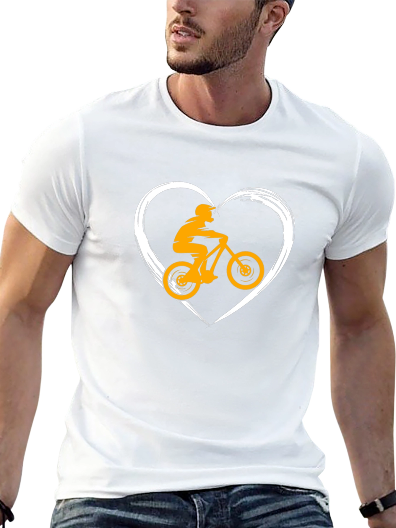 Mountain Bike Heart T-Shirt - Black