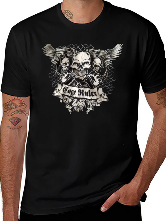 Cage Ruler Skull Wings T-Shirt