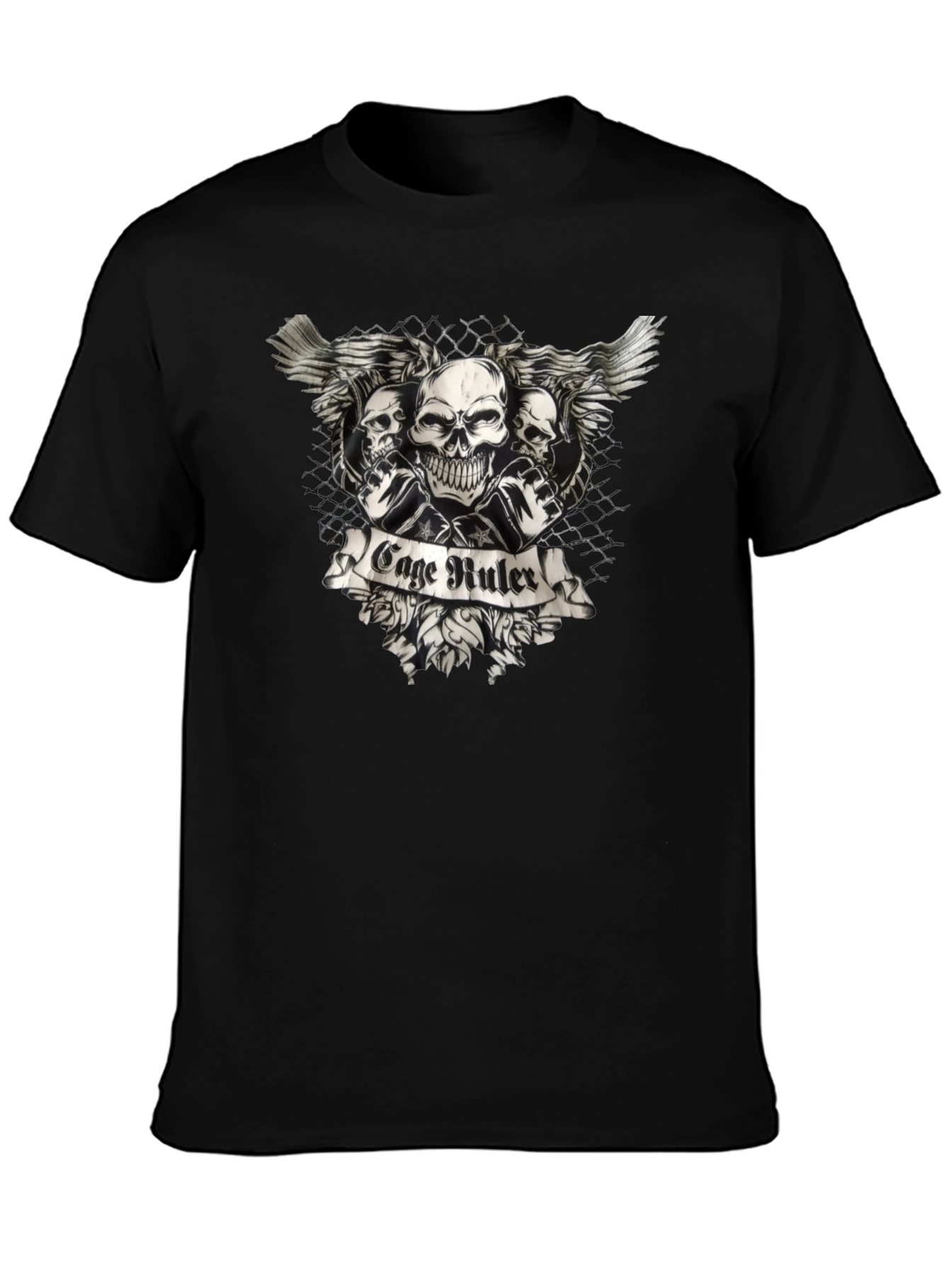Cage Ruler Skull Wings T-Shirt