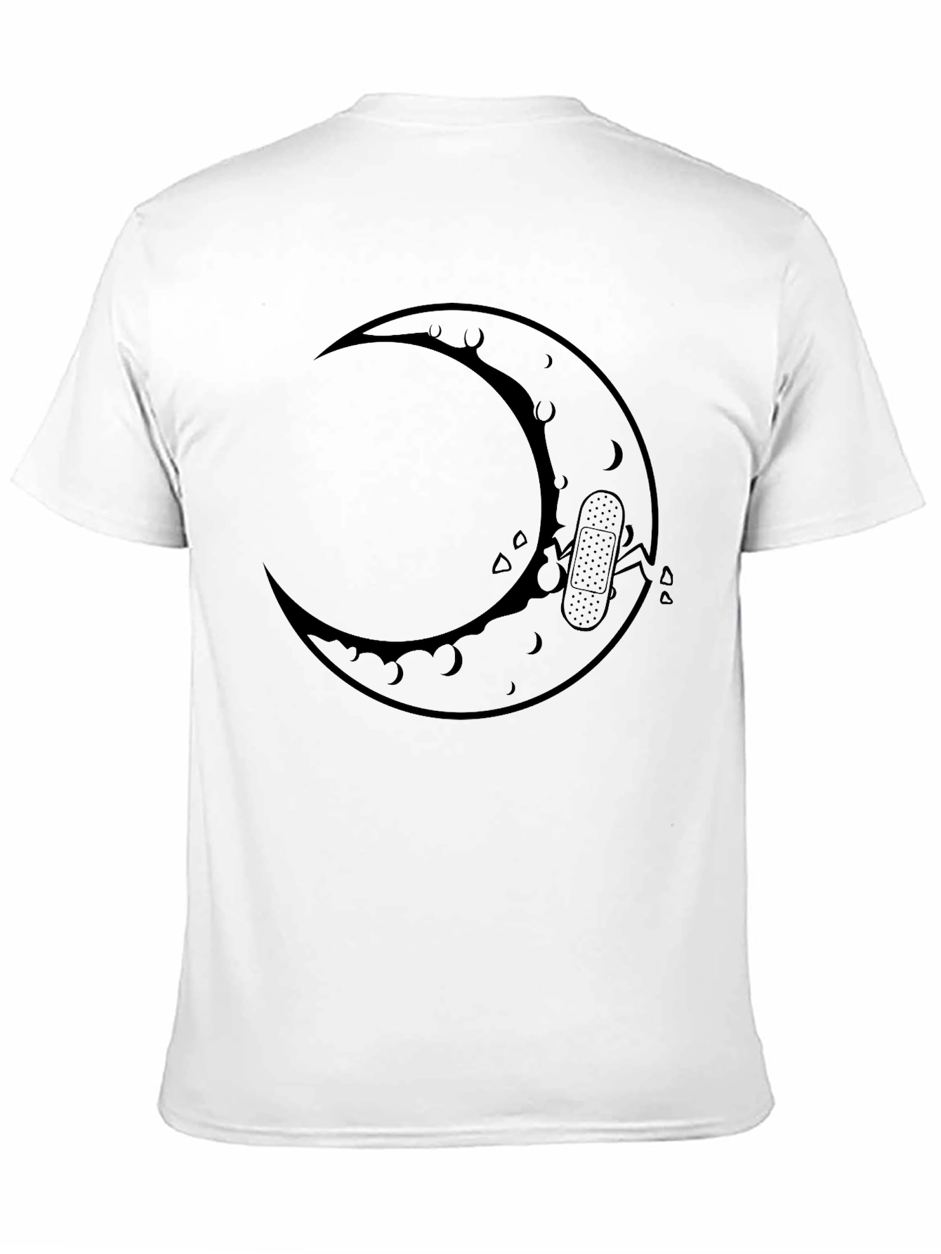 Crescent Moon Bandage T-Shirt - Black
