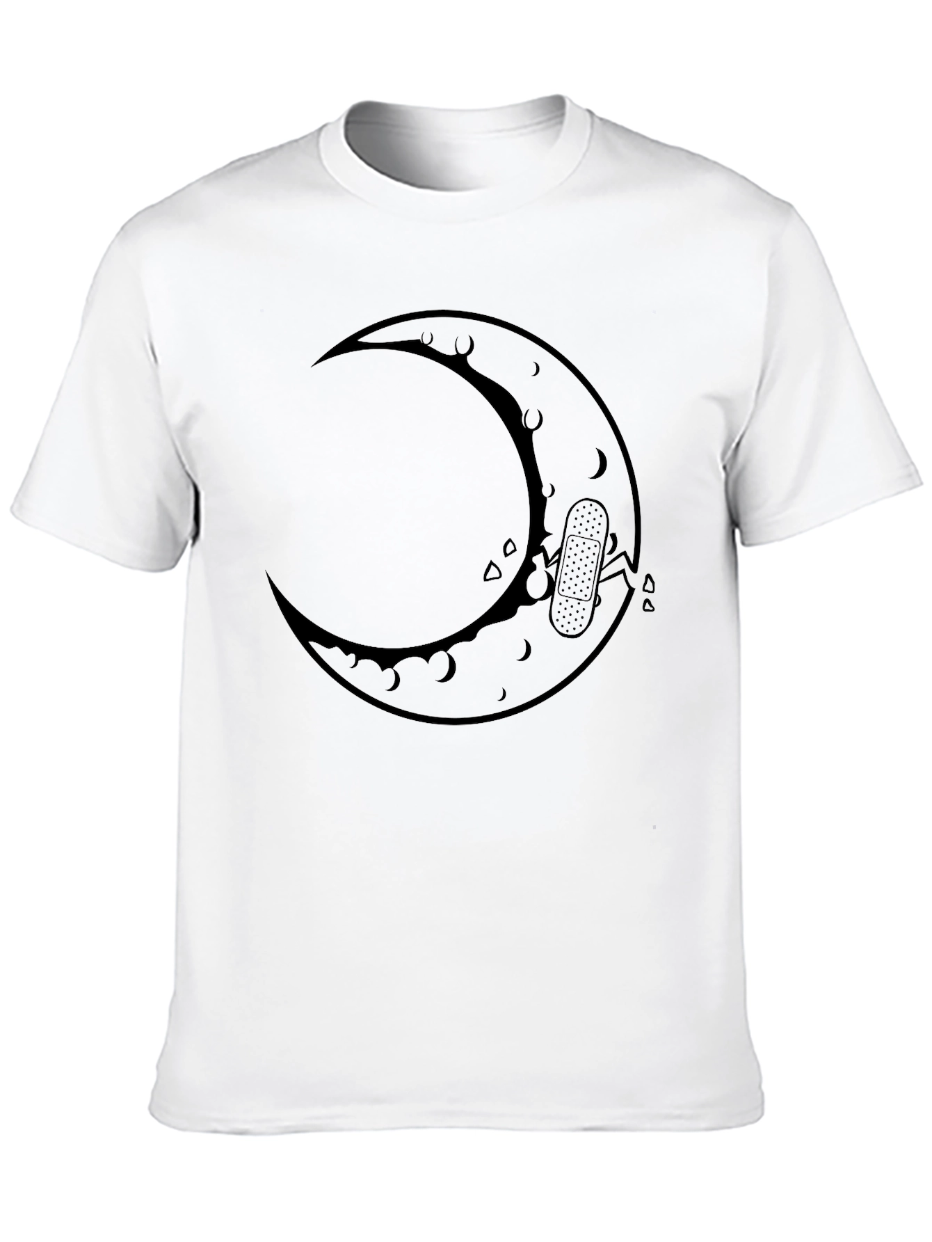 Crescent Moon Bandage T-Shirt - Black