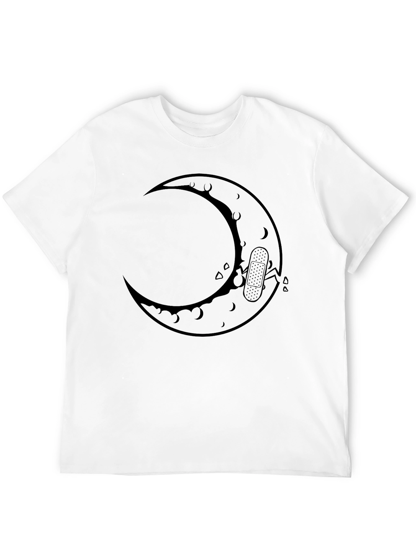 Crescent Moon Bandage T-Shirt - Black