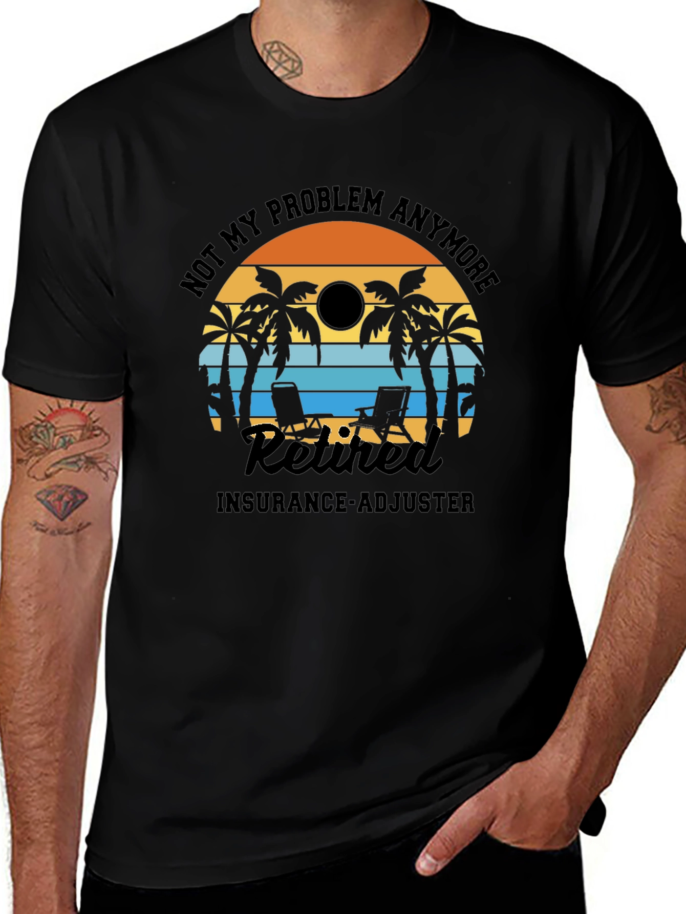 Retired Insurance Adjuster T-Shirt: Beach Design