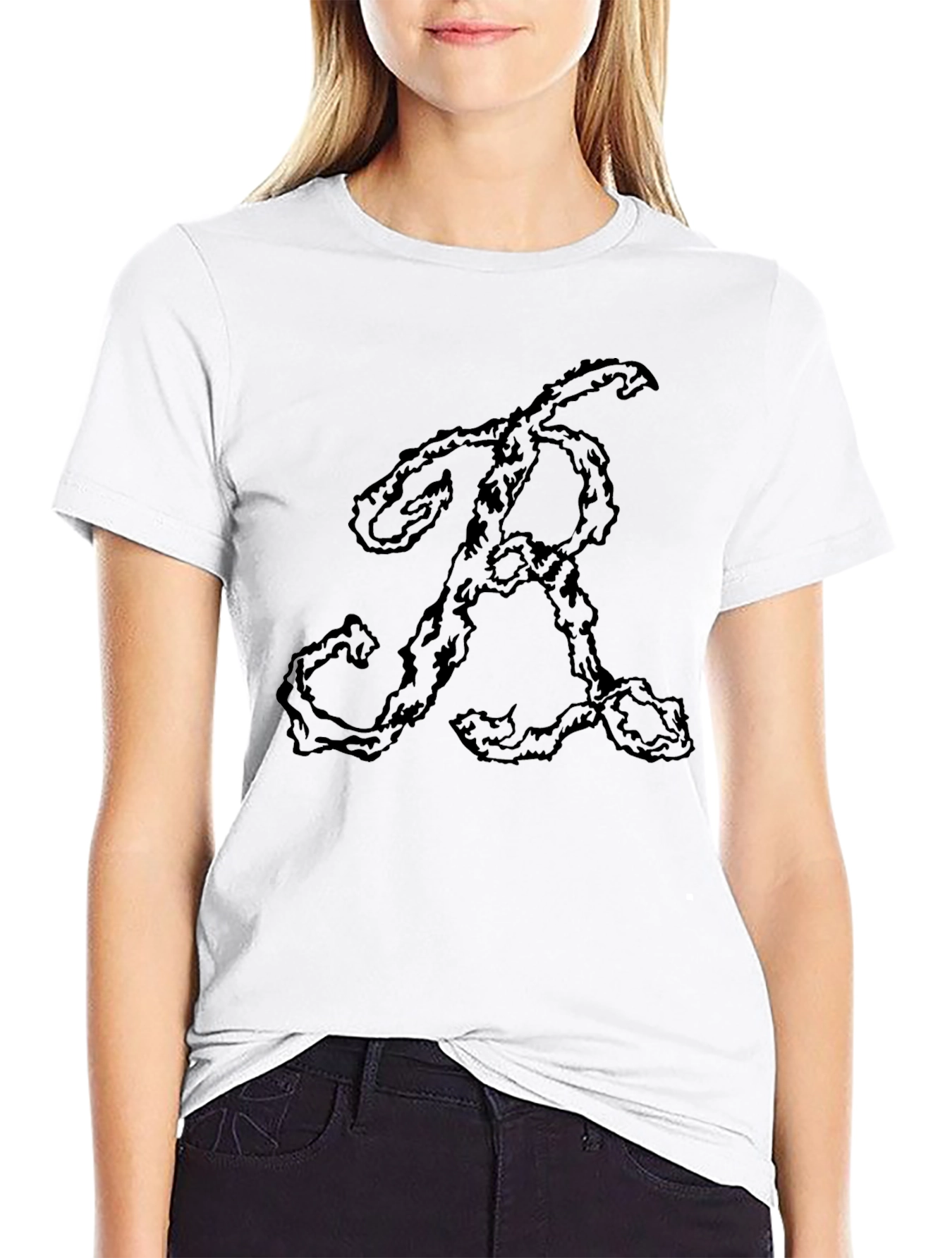 Abstract Initial R Graphic T-Shirt