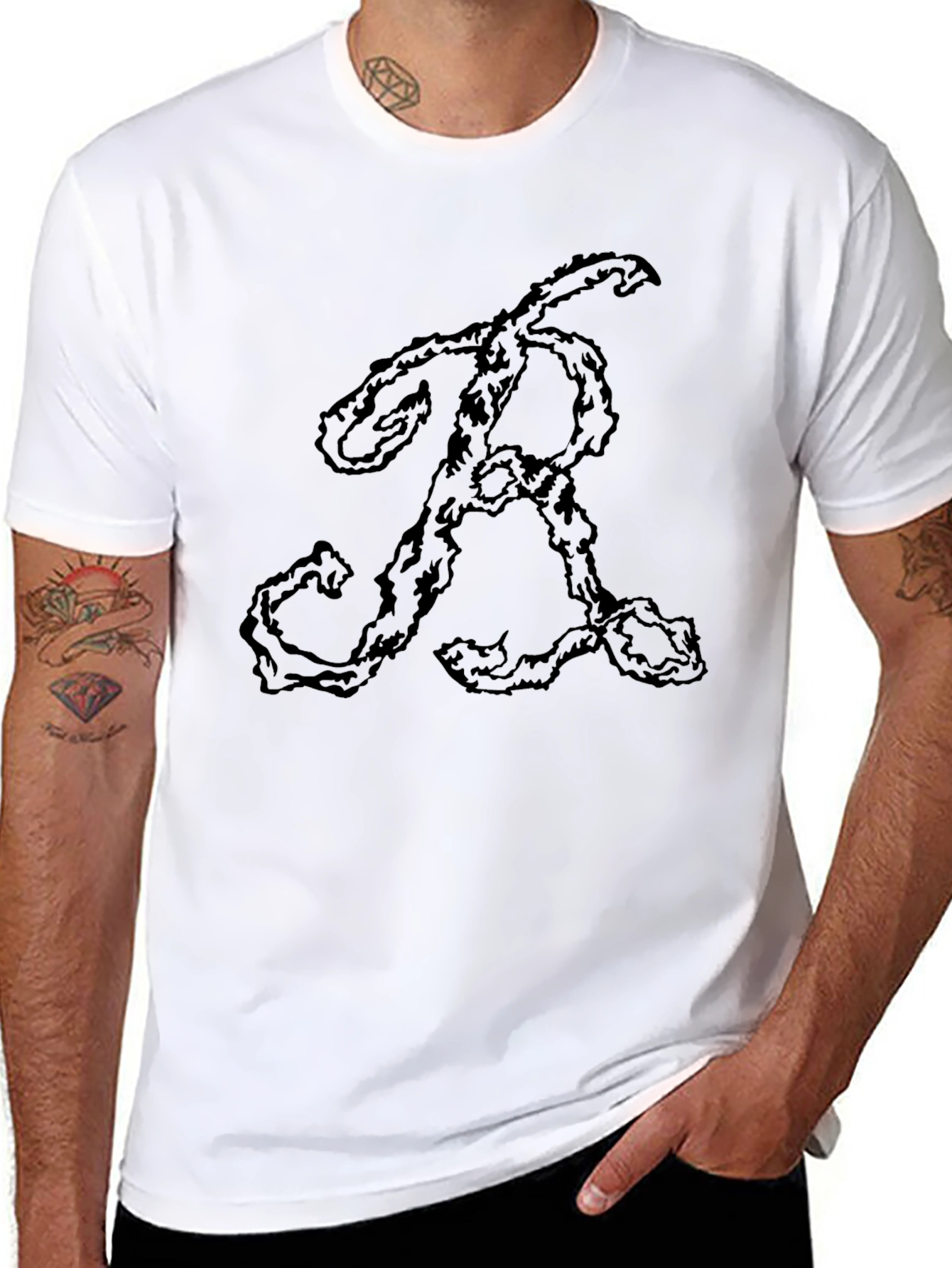 Abstract Initial R Graphic T-Shirt