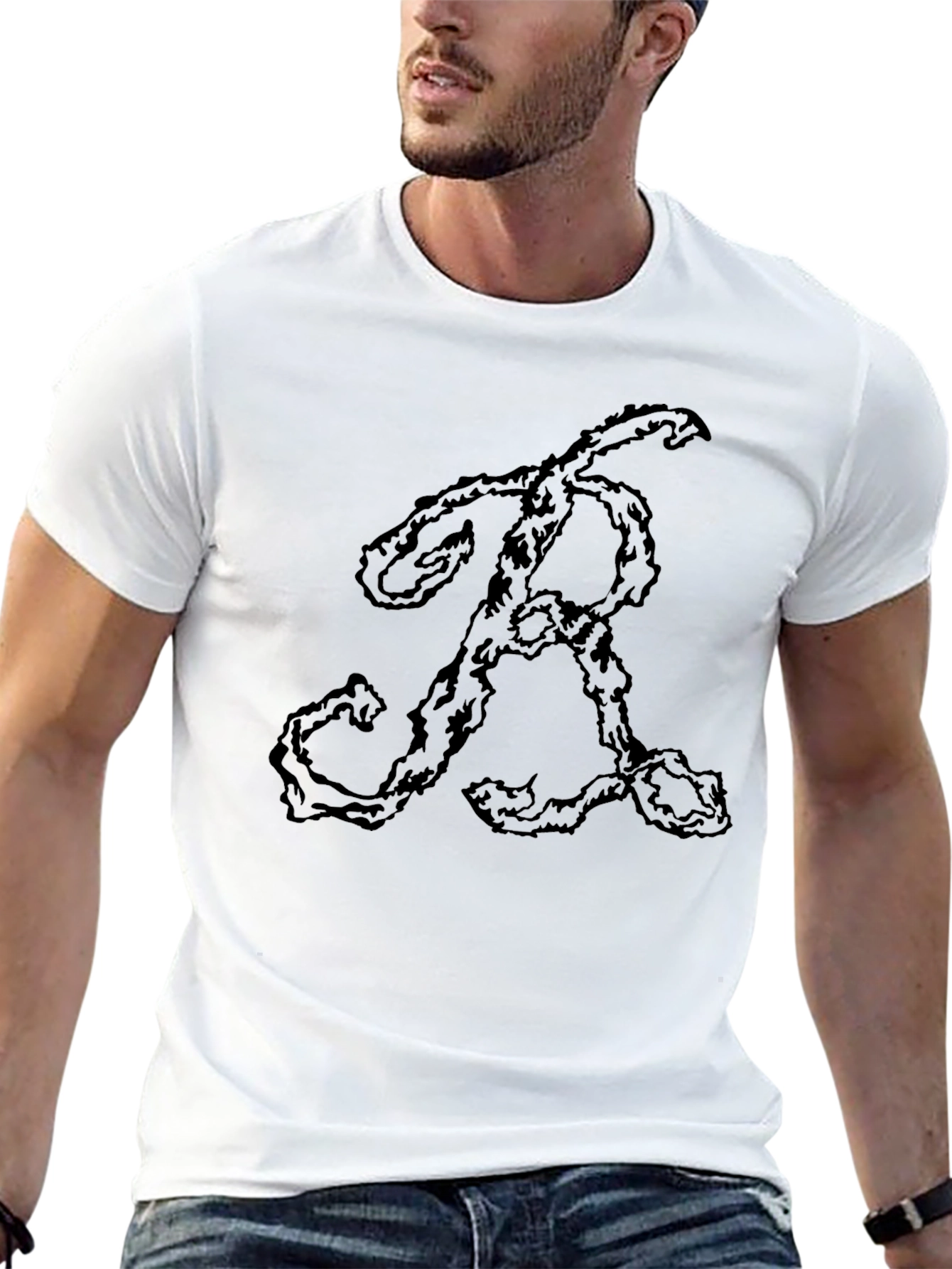 Abstract Initial R Graphic T-Shirt