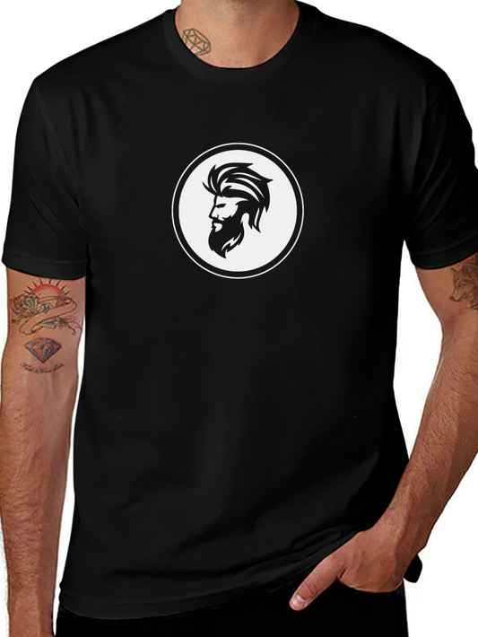 Bearded Man Logo Black T-Shirt