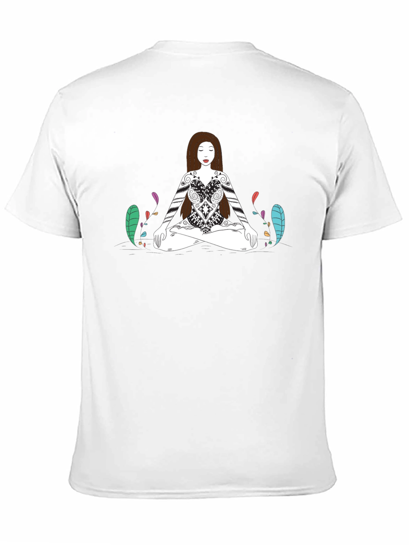 Meditative Woman Graphic Tee - Black Cotton T-Shirt