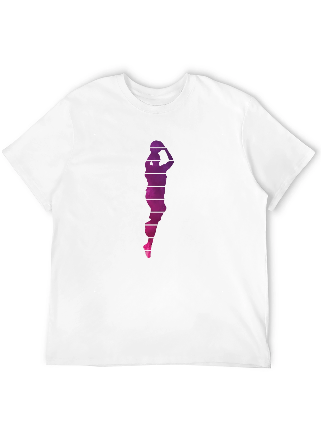 Basketball Player Graphic Tee - Black Cotton Blend