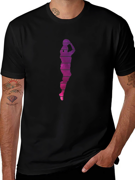 Basketball Player Graphic Tee - Black Cotton Blend