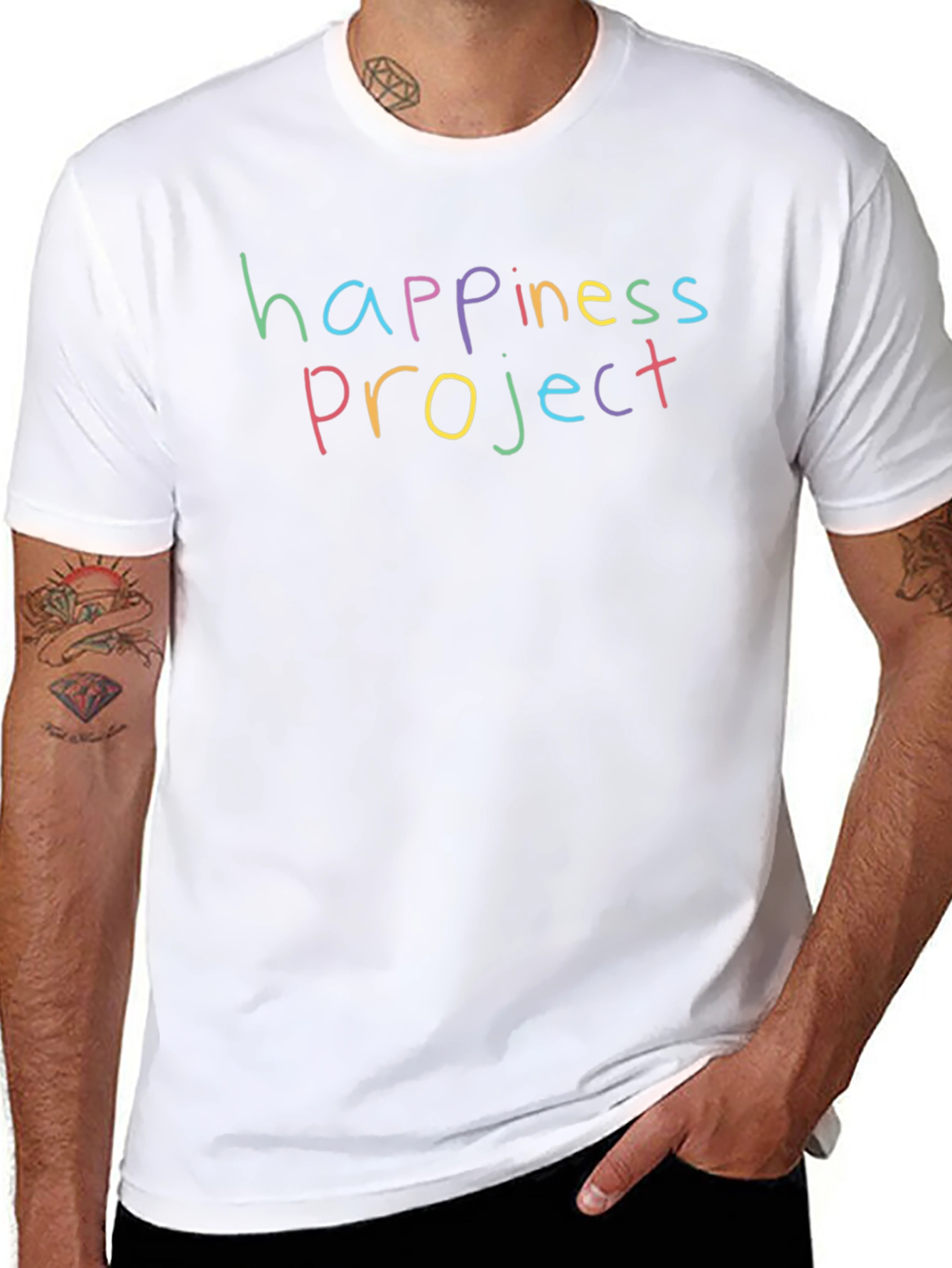 Happiness Project Graphic Tee - Black Crew Neck