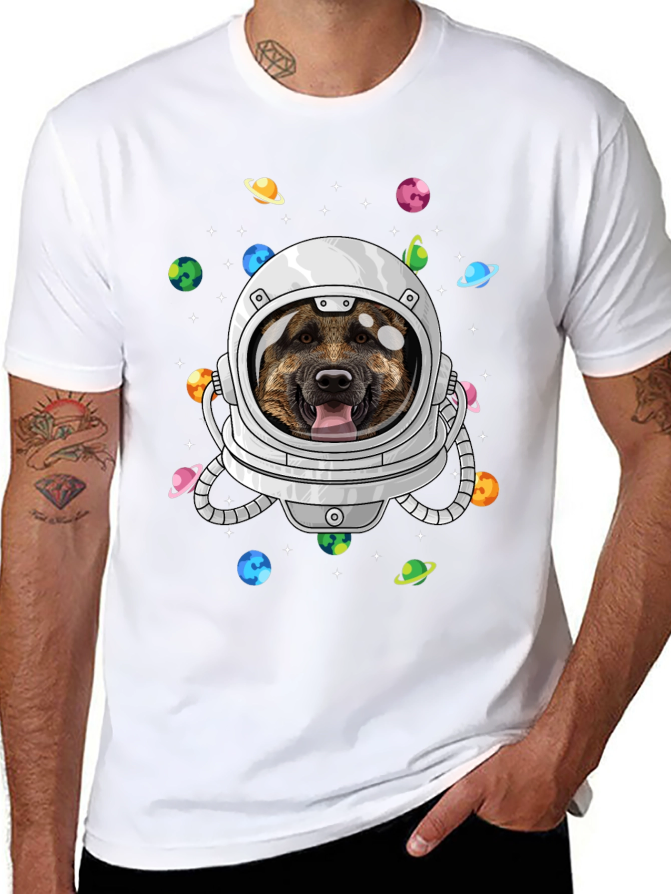 Astronaut Dog T-Shirt - Space Lover Tee