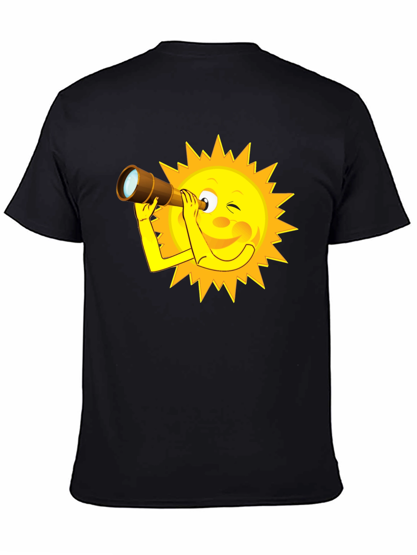 Sun Cartoon Telescope Graphic T-Shirt