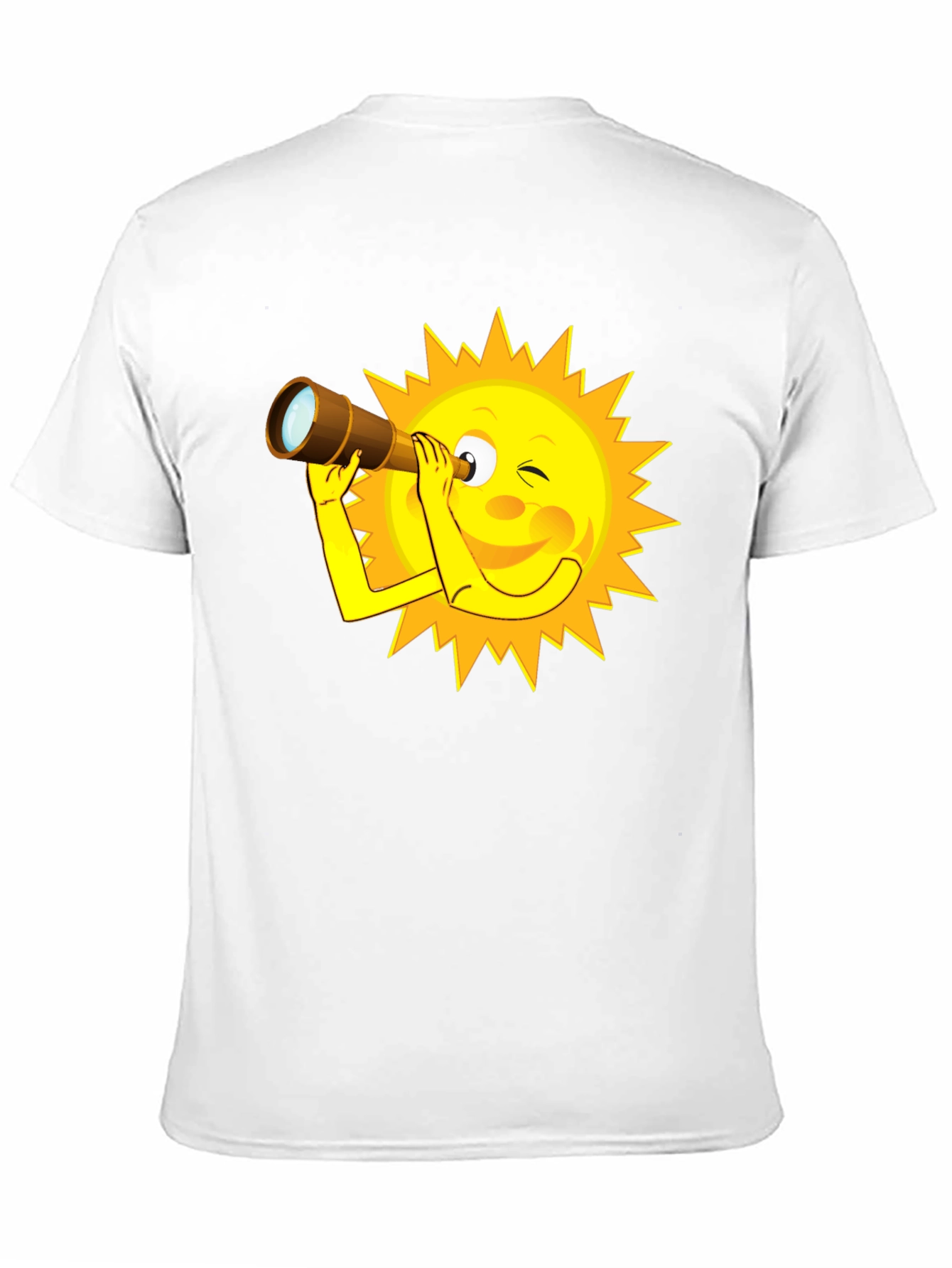 Sun Cartoon Telescope Graphic T-Shirt