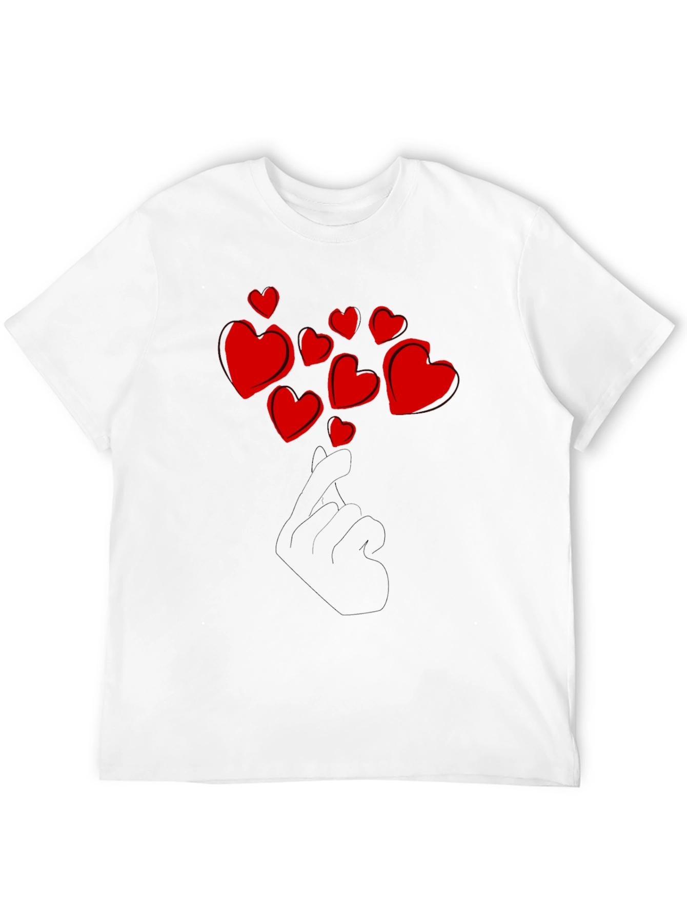 Love Hand T-Shirt - Black Heart Design
