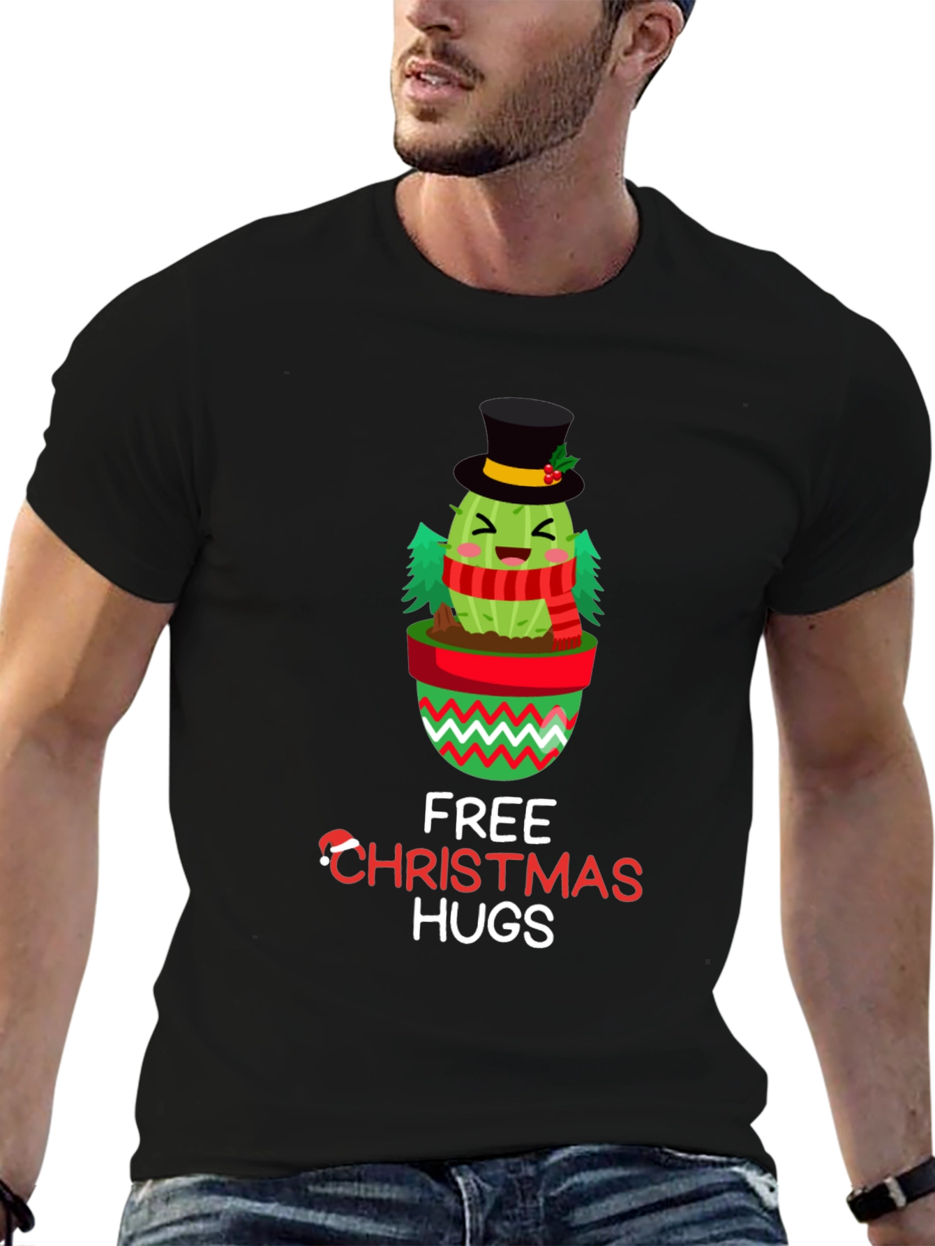 Christmas Cactus Hugs Graphic Tee