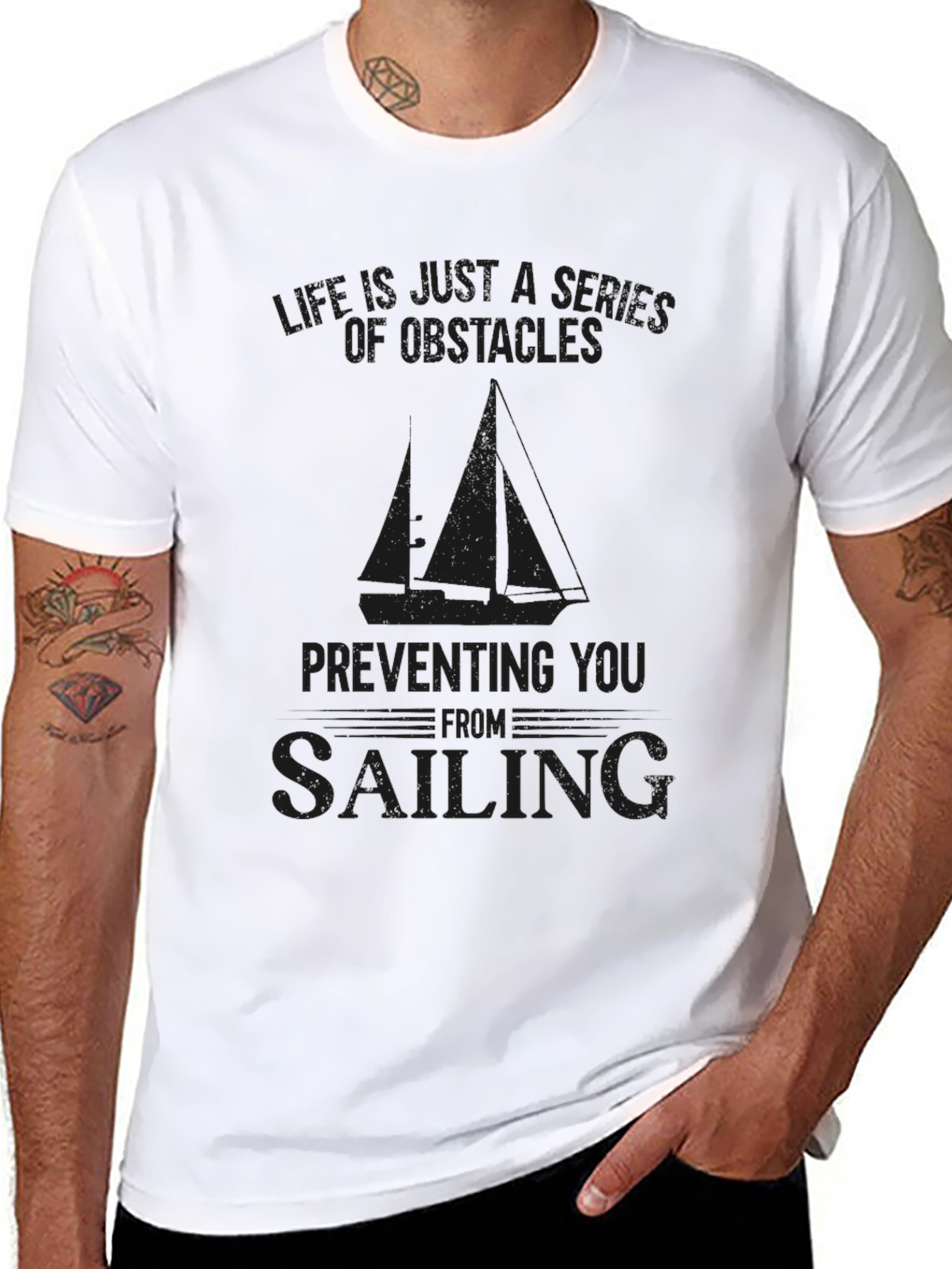 Obstacles to Sailing Graphic Tee - Black