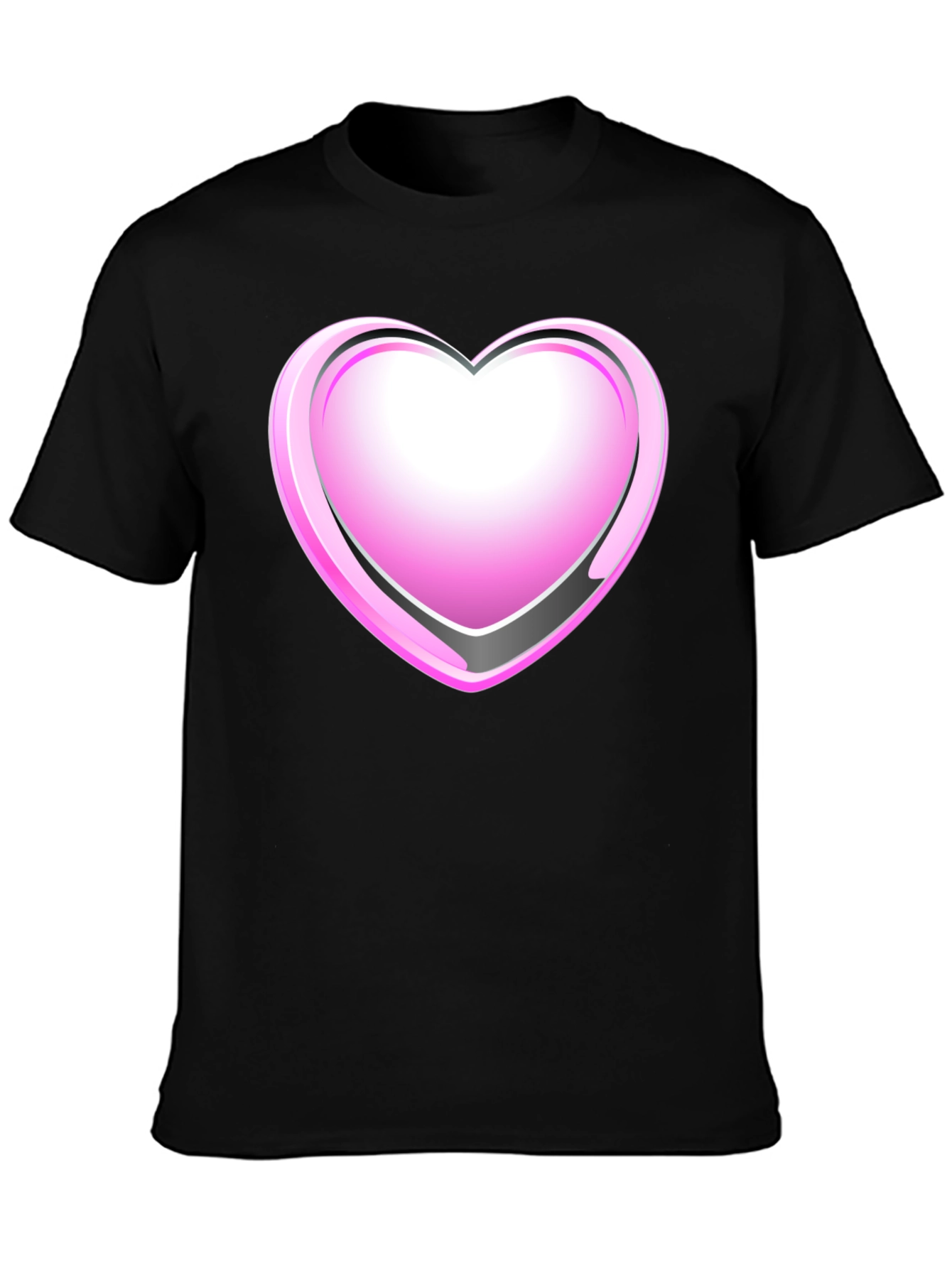Black T-Shirt with Pink Heart