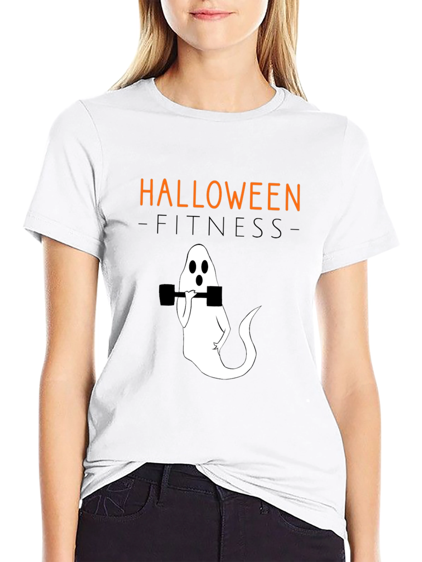 Halloween Fitness Ghost T-Shirt - Workout Tee